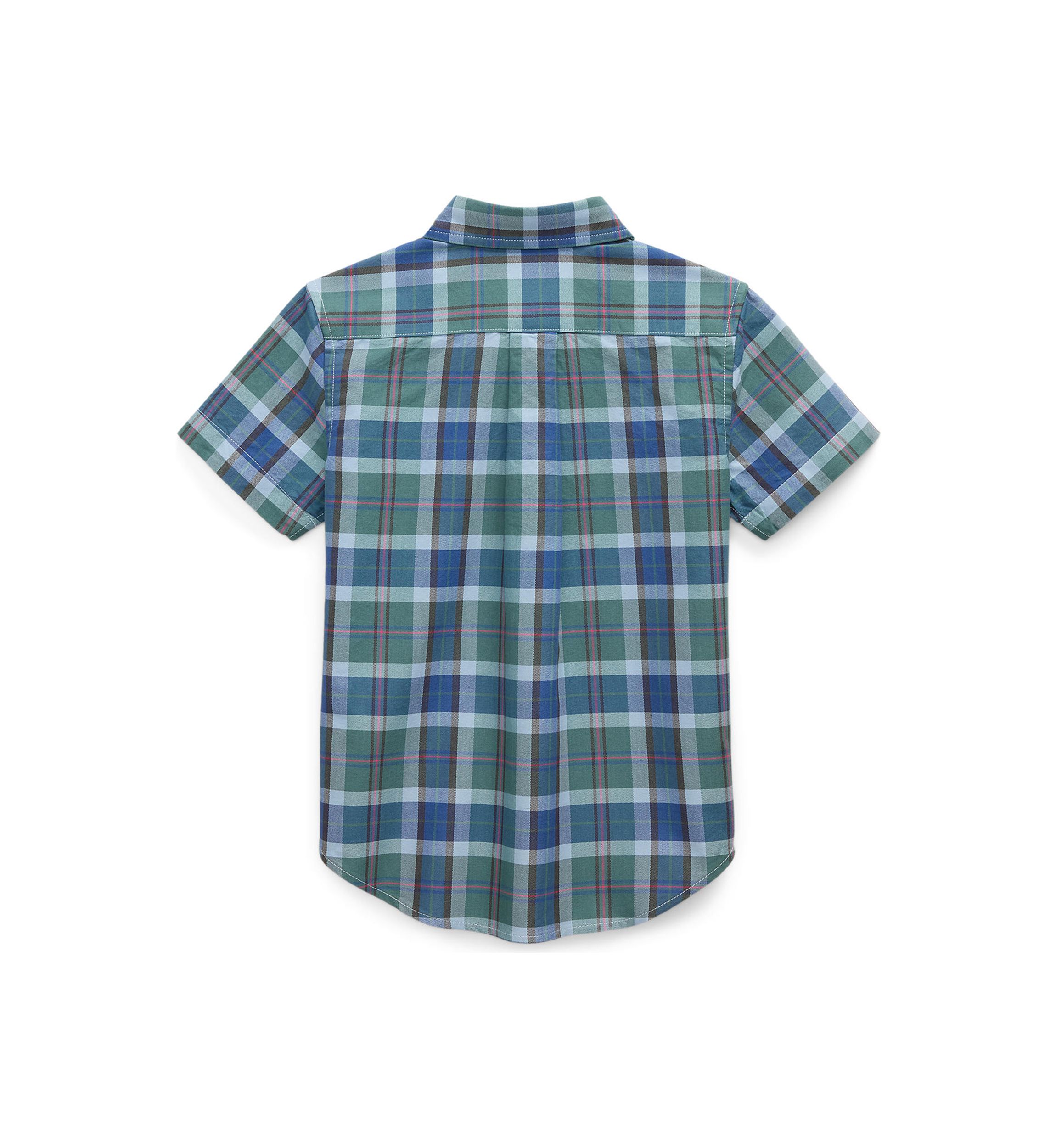 Boys 2-7 Plaid Cotton Oxford Short-Sleeve Shirt
