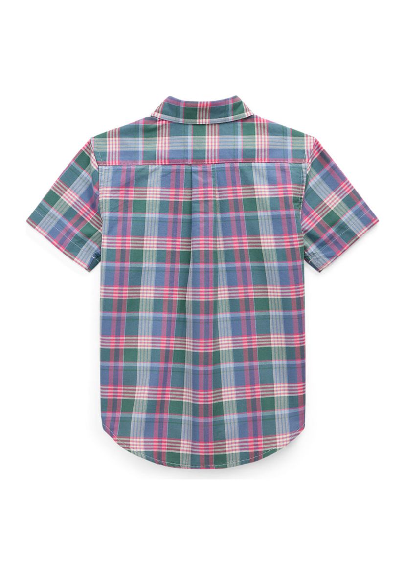 Boys 2-7 Plaid Cotton Oxford Short-Sleeve Shirt