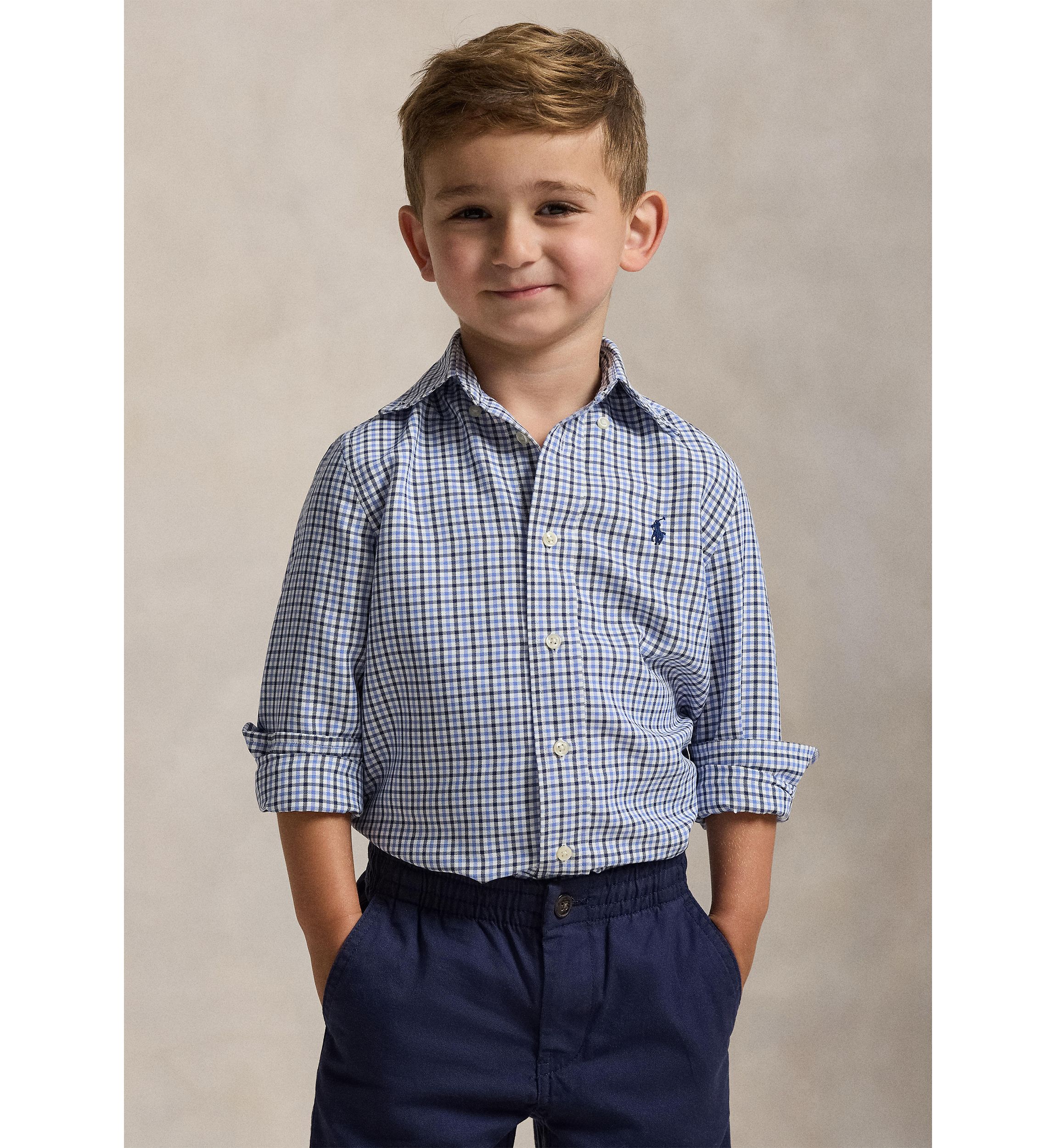 Boys 2-7 Gingham Performance Canvas Shirt