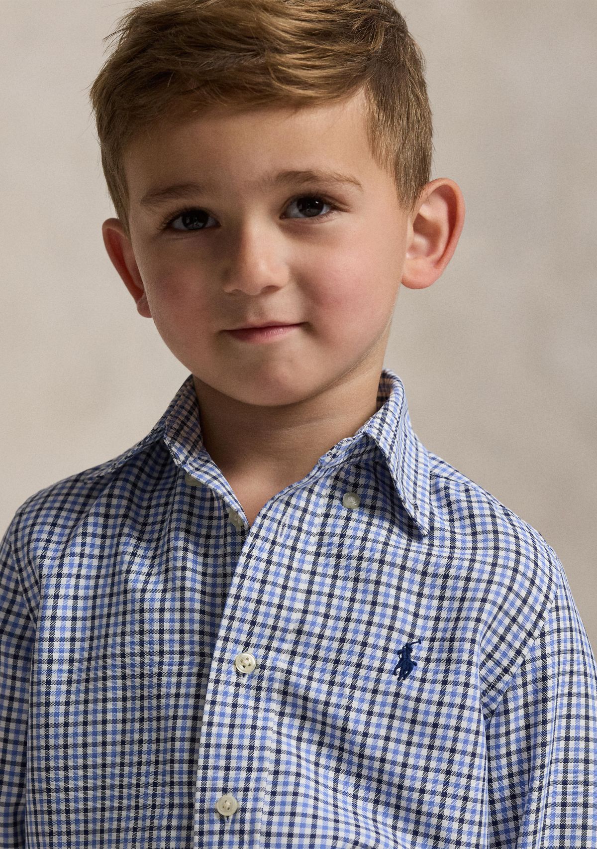Boys 2-7 Gingham Performance Canvas Shirt