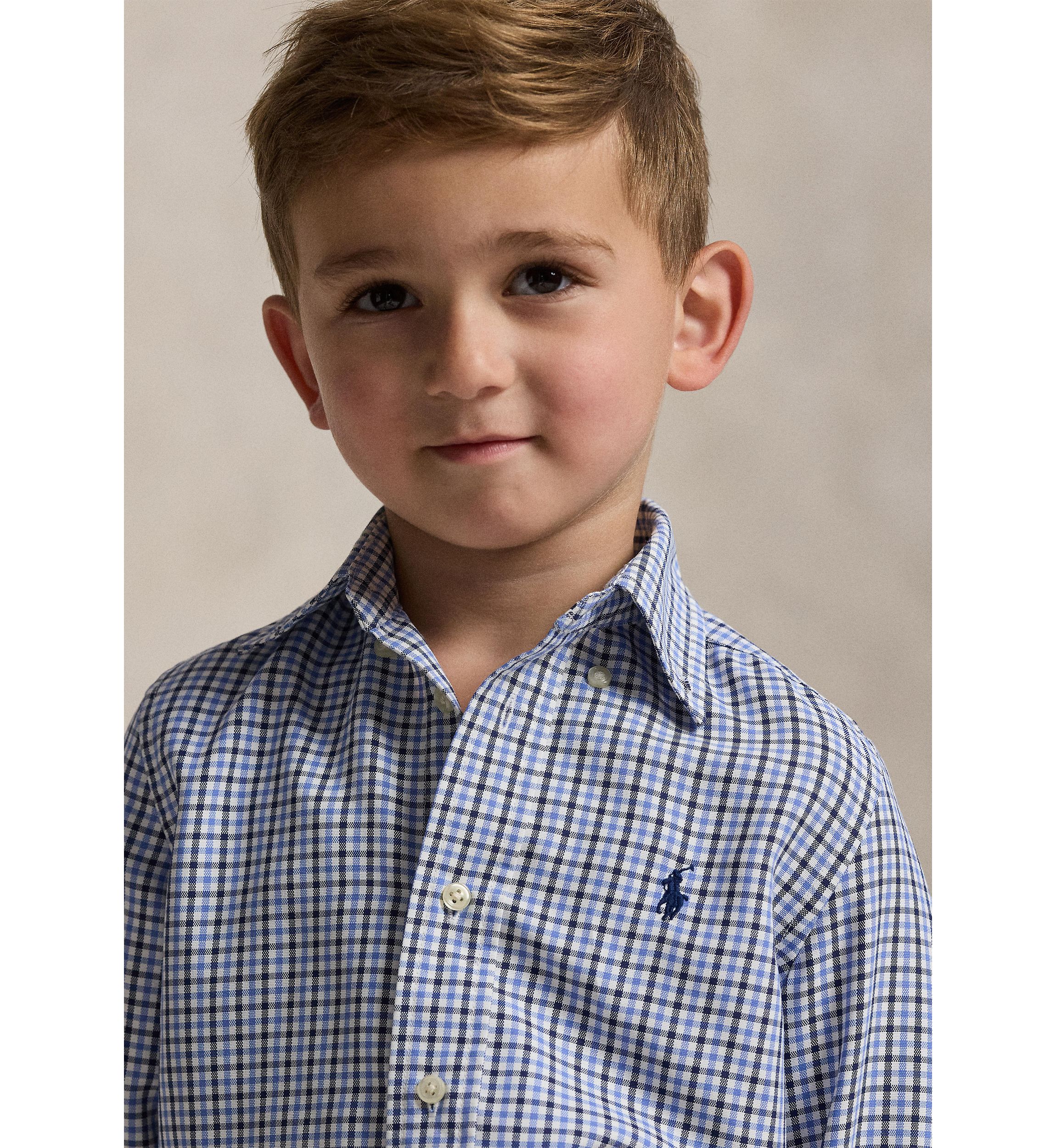 Boys 2-7 Gingham Performance Canvas Shirt