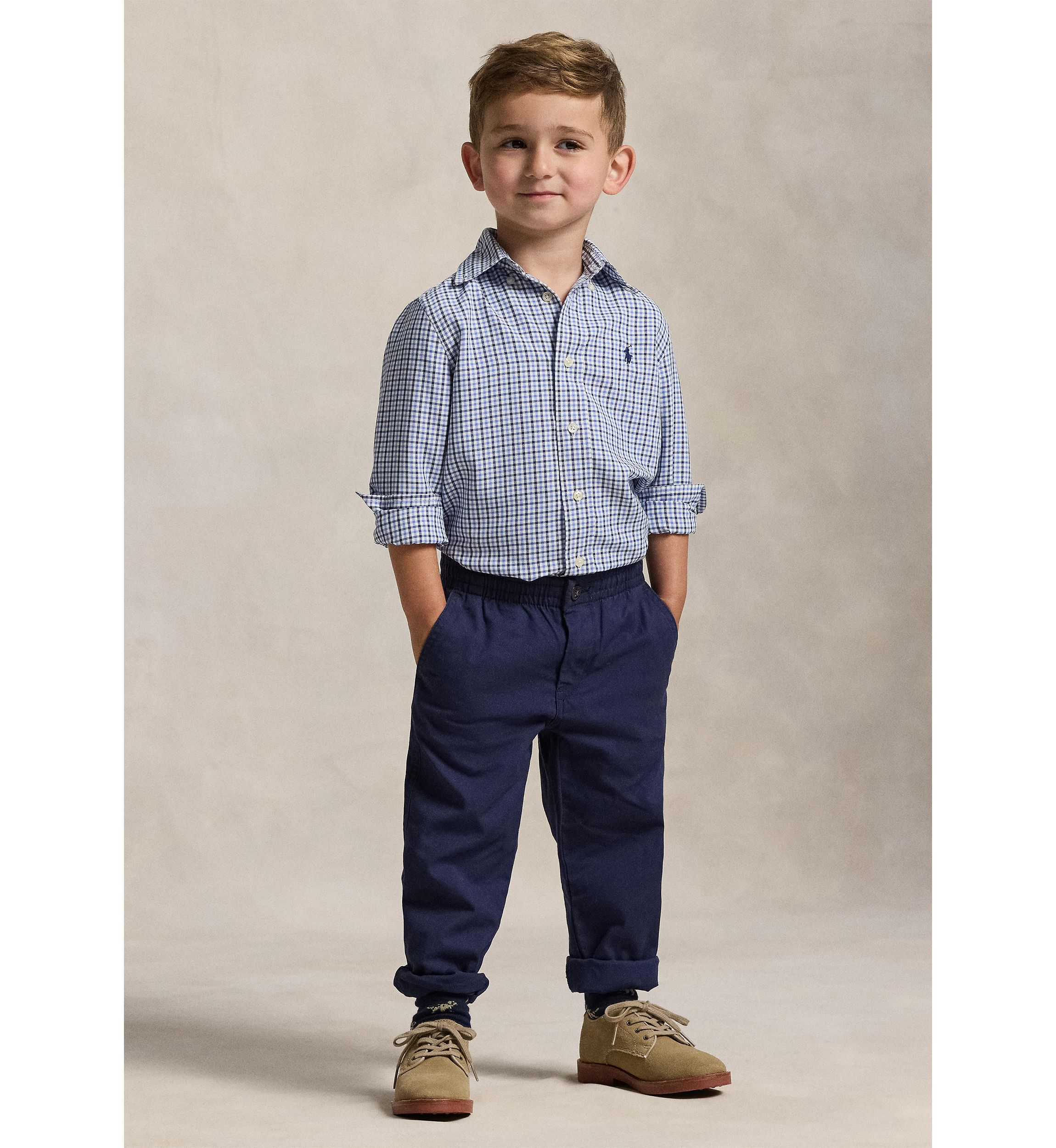 Boys 2-7 Gingham Performance Canvas Shirt
