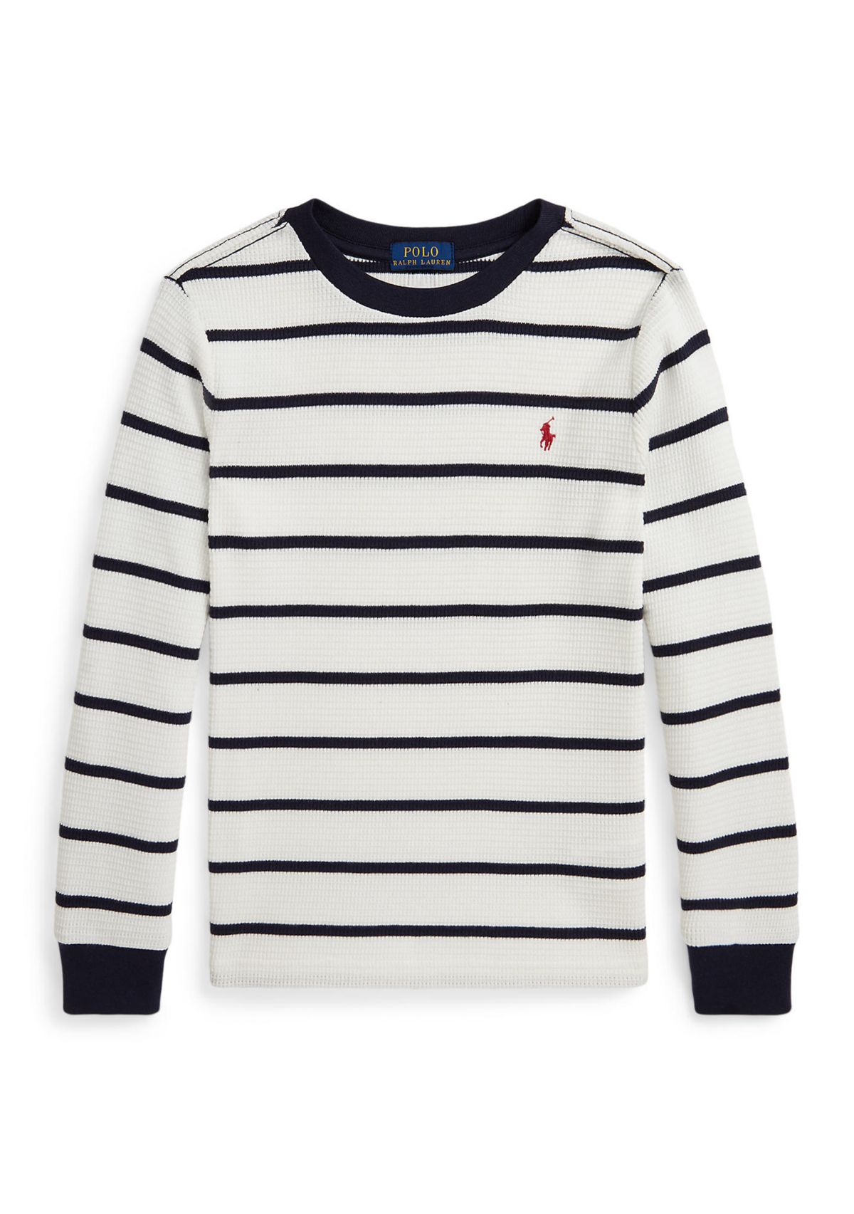 Boys 2-7 Striped Waffle Cotton Long-Sleeve T-Shirt