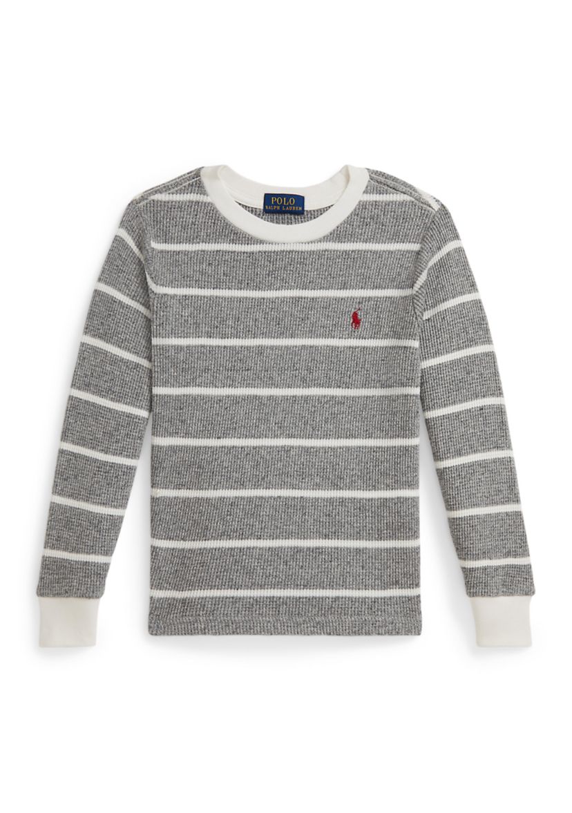 Boys 2-7 Striped Waffle Cotton Long-Sleeve T-Shirt