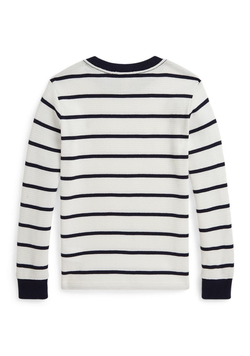 Boys 2-7 Striped Waffle Cotton Long-Sleeve T-Shirt