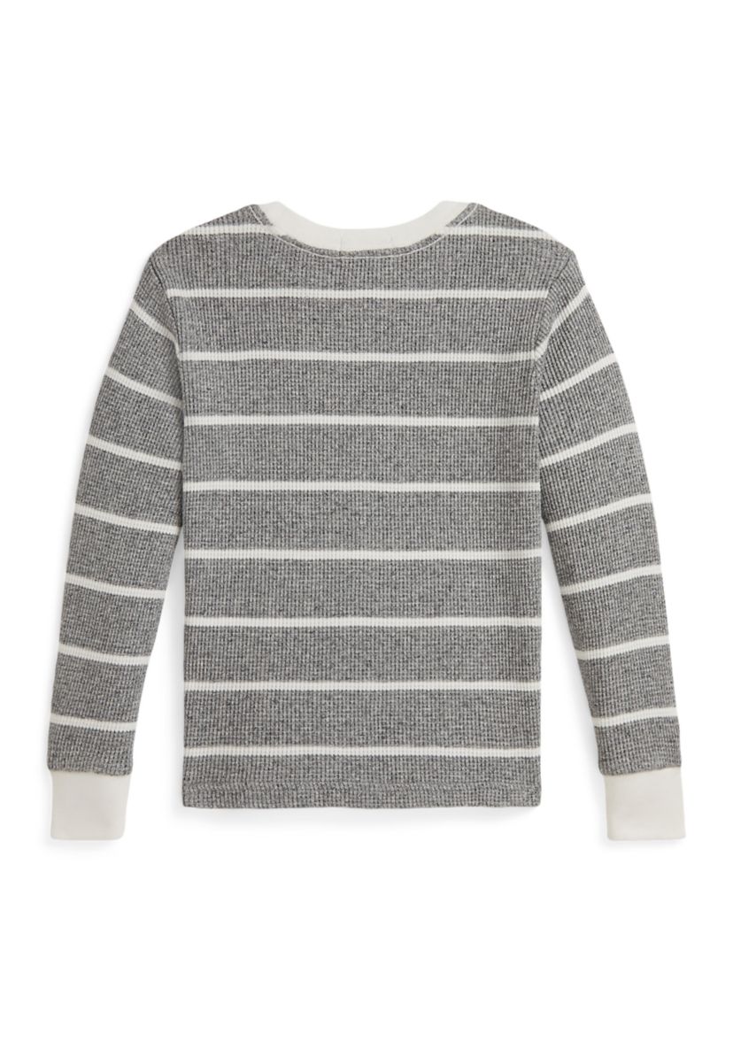 Boys 2-7 Striped Waffle Cotton Long-Sleeve T-Shirt
