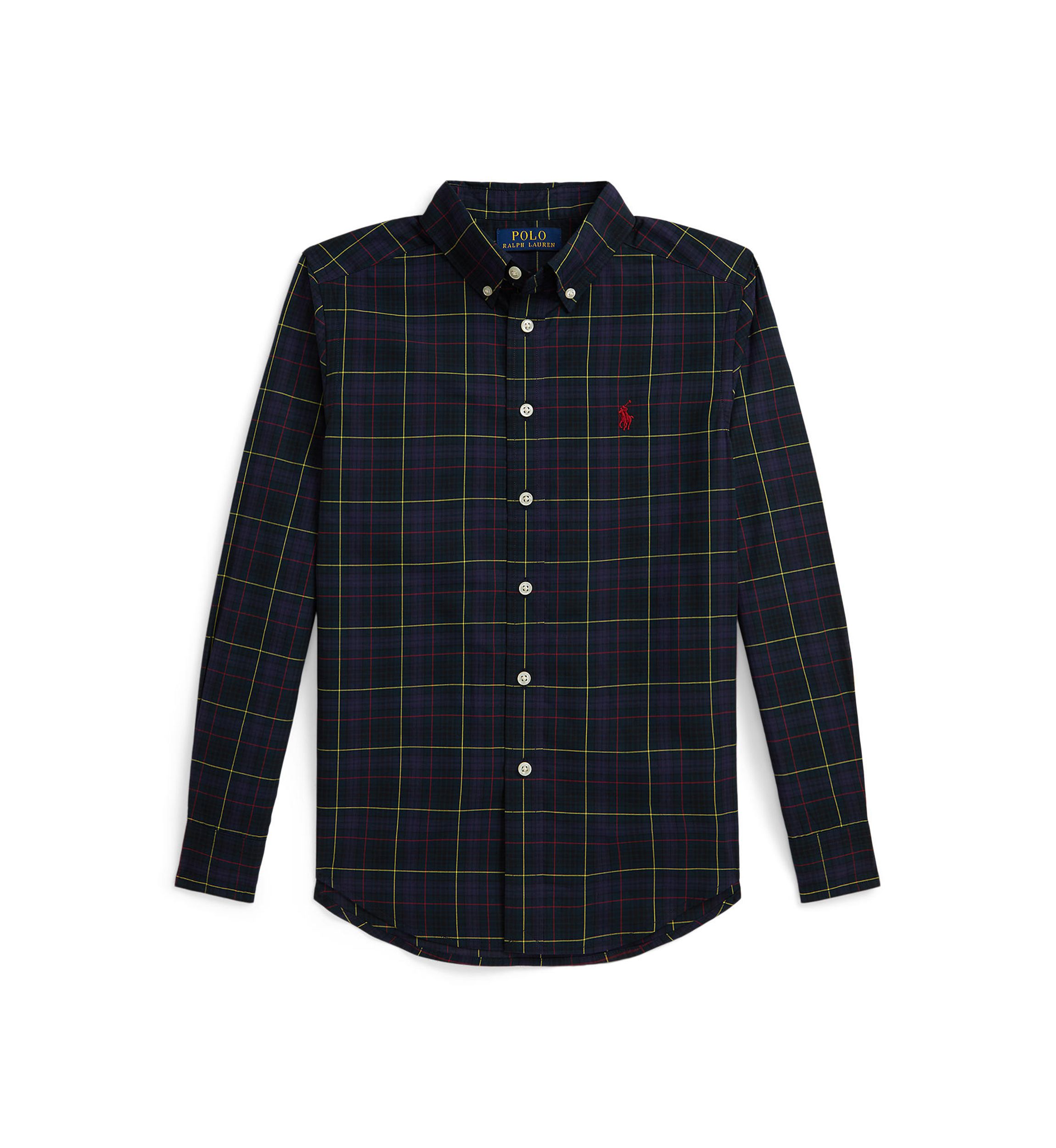 Boys 8-20 Plaid Cotton Poplin Shirt