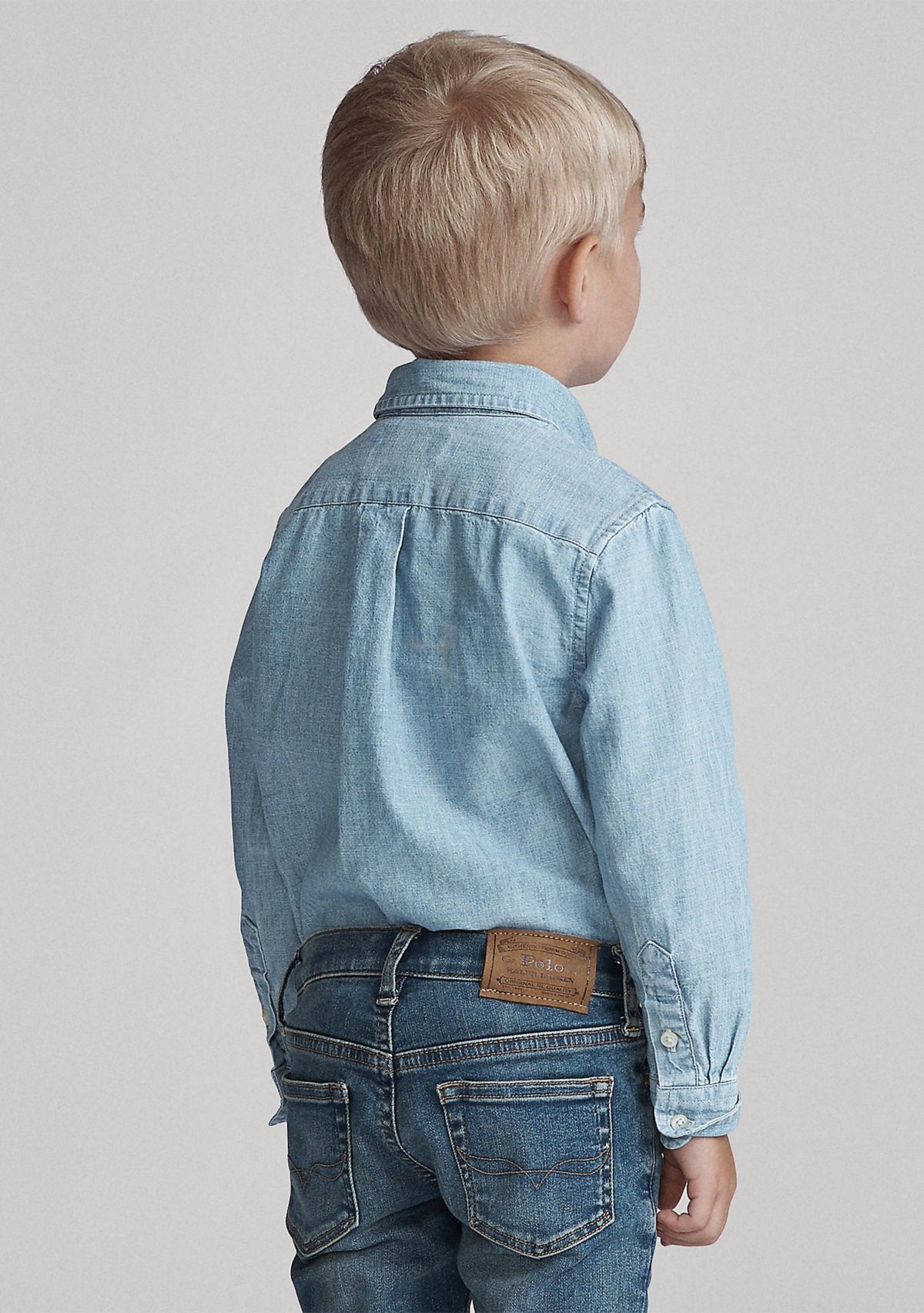 Boys 2-7 Indigo Cotton Chambray Shirt