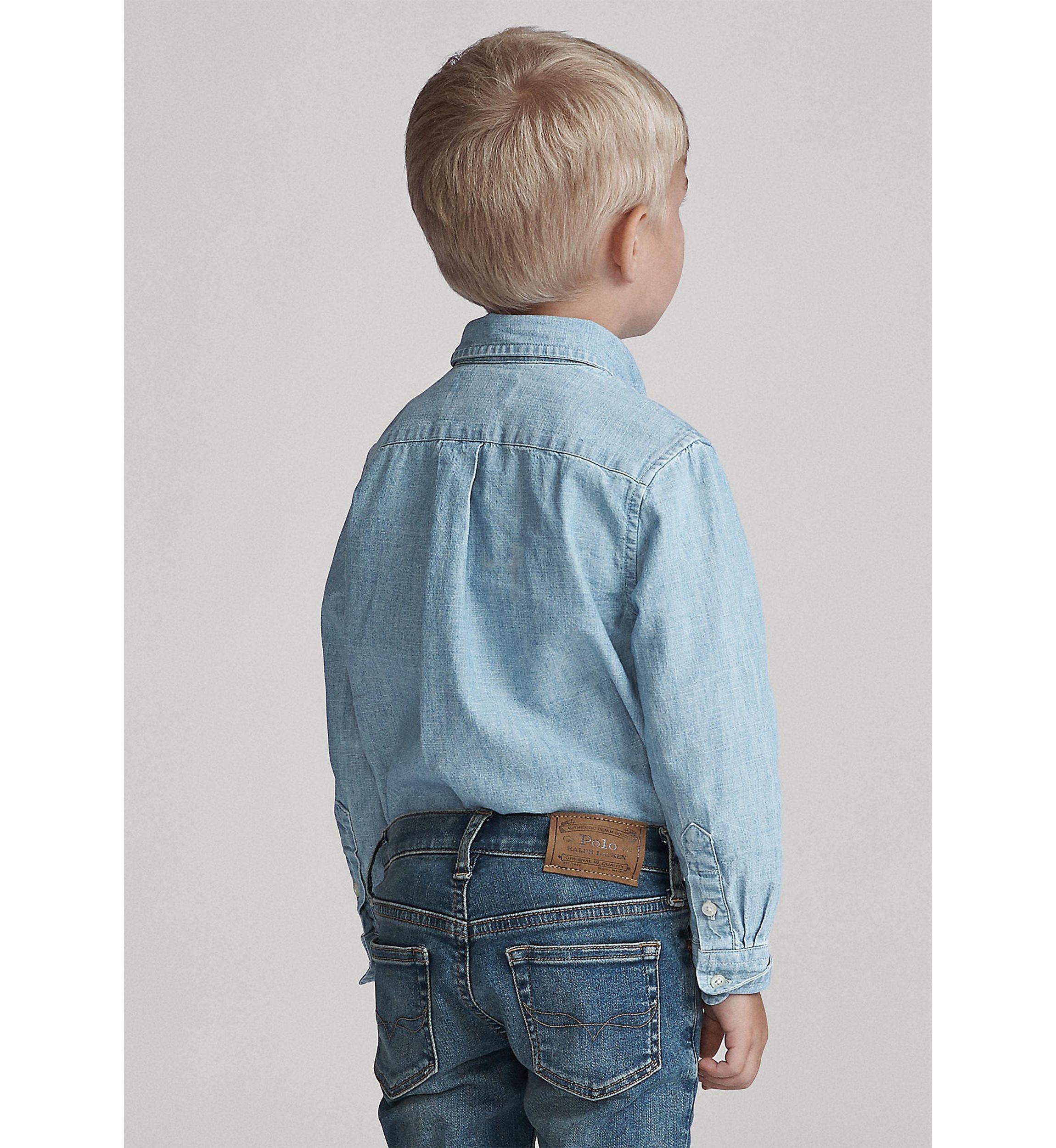 Boys 2-7 Indigo Cotton Chambray Shirt