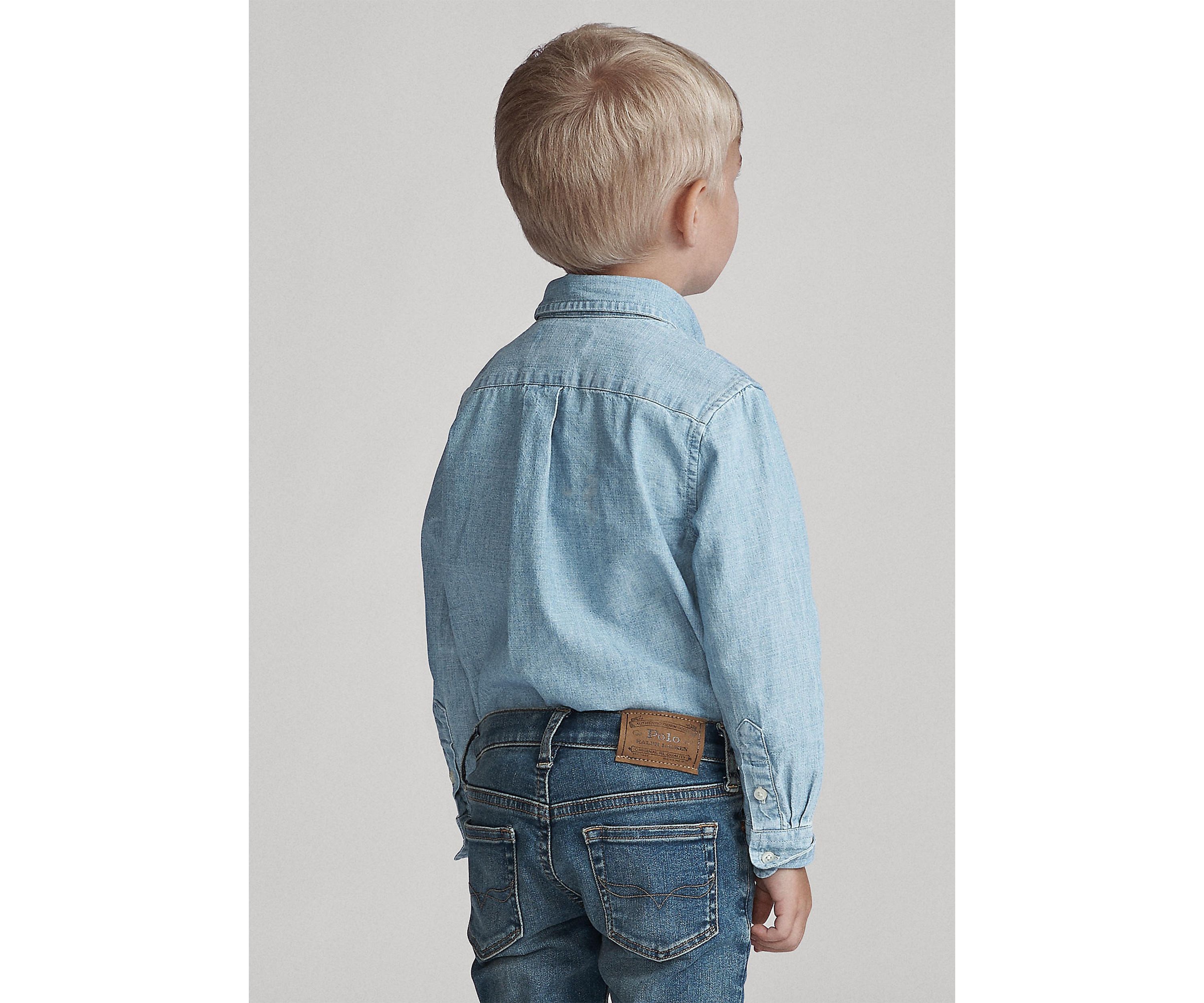 Boys 2-7 Indigo Cotton Chambray Shirt