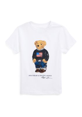 Ralph Lauren Childrenswear Boys 2-7 Polo Bear Cotton Jersey T-Shirt, White -  0196231586069