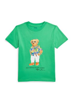 Ralph Lauren Childrenswear Boys 2-7 Polo Bear Cotton Jersey T-Shirt, Green, 3 -  0196231586137