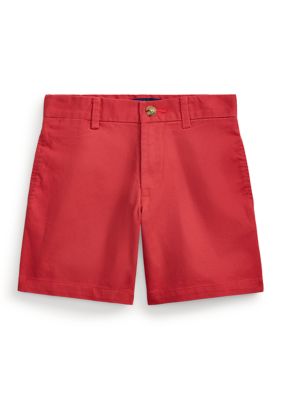 Ralph Lauren Childrenswear Boys 2-7 Straight Fit Flex Abrasion Twill Shorts, Red, 6
