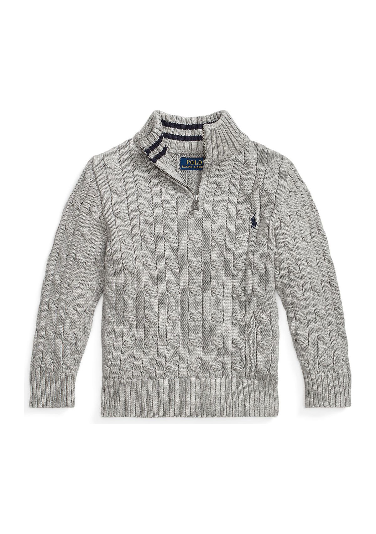 Boys 8-20 Cable Knit Cotton 1/4 Zip Sweater