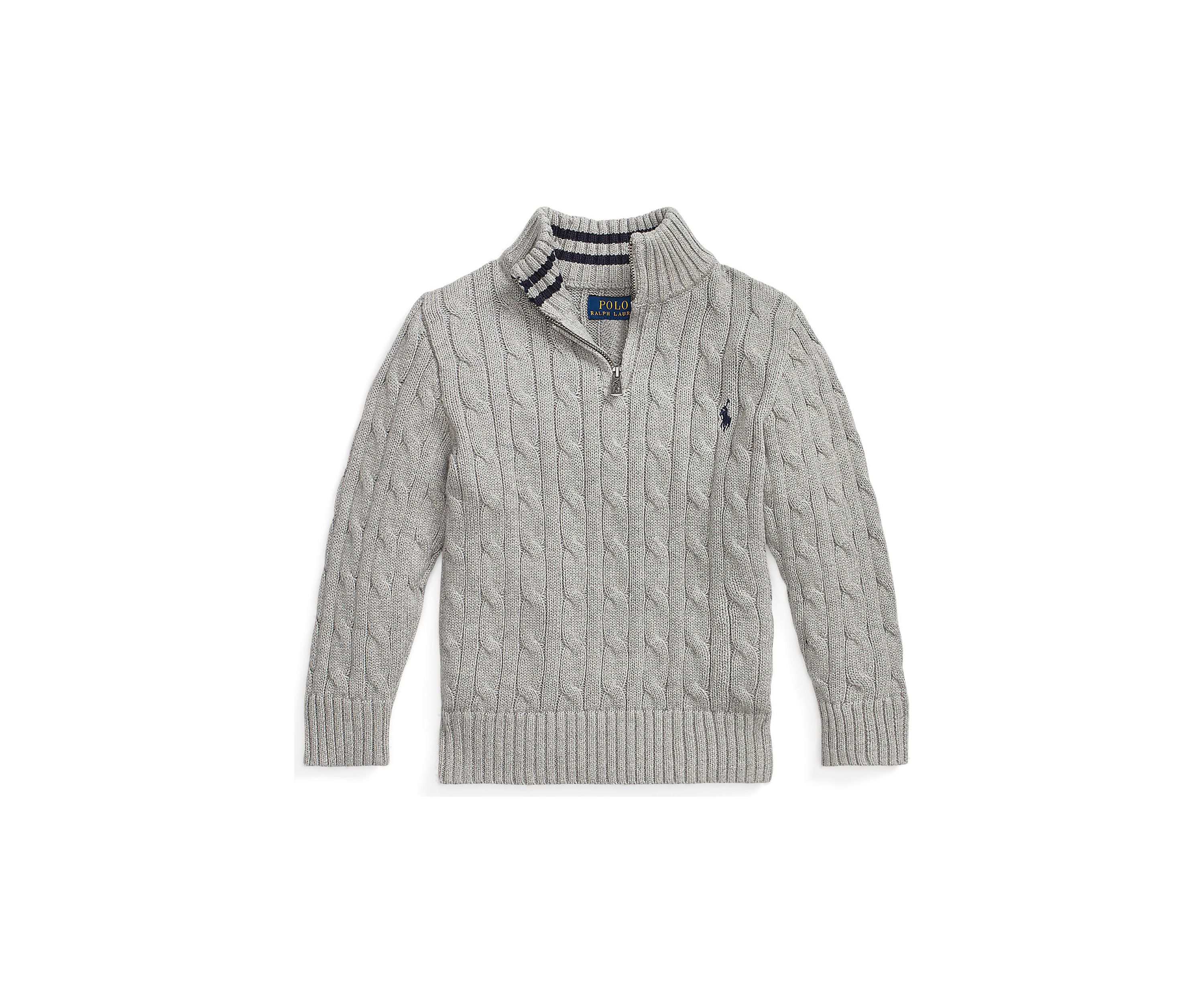 Boys 8-20 Cable Knit Cotton 1/4 Zip Sweater
