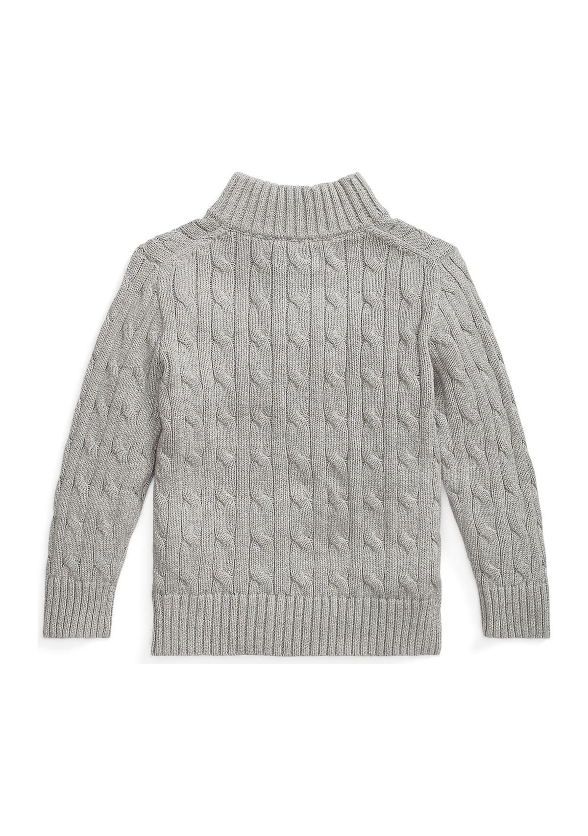 Boys 8-20 Cable Knit Cotton 1/4 Zip Sweater
