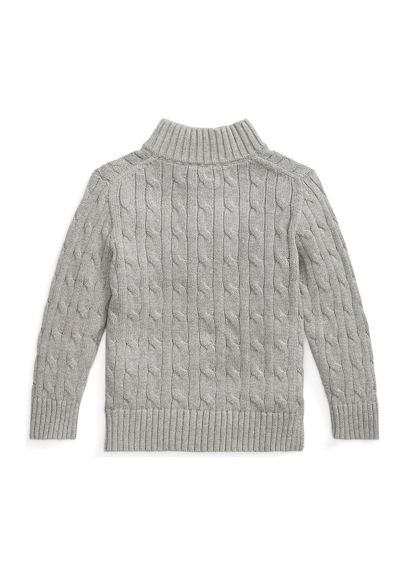 Boys 8-20 Cable Knit Cotton 1/4 Zip Sweater