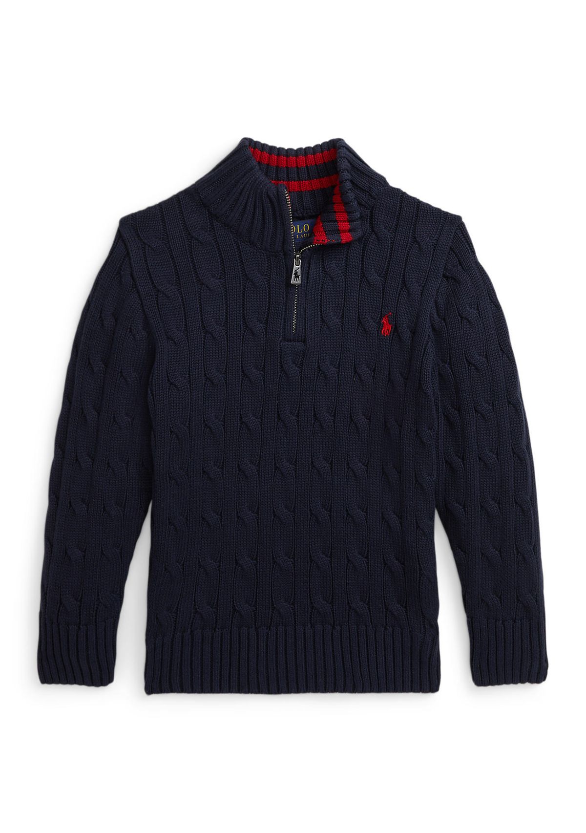 Boys 2-7 Cable-Knit Cotton 1/4 Zip Sweater