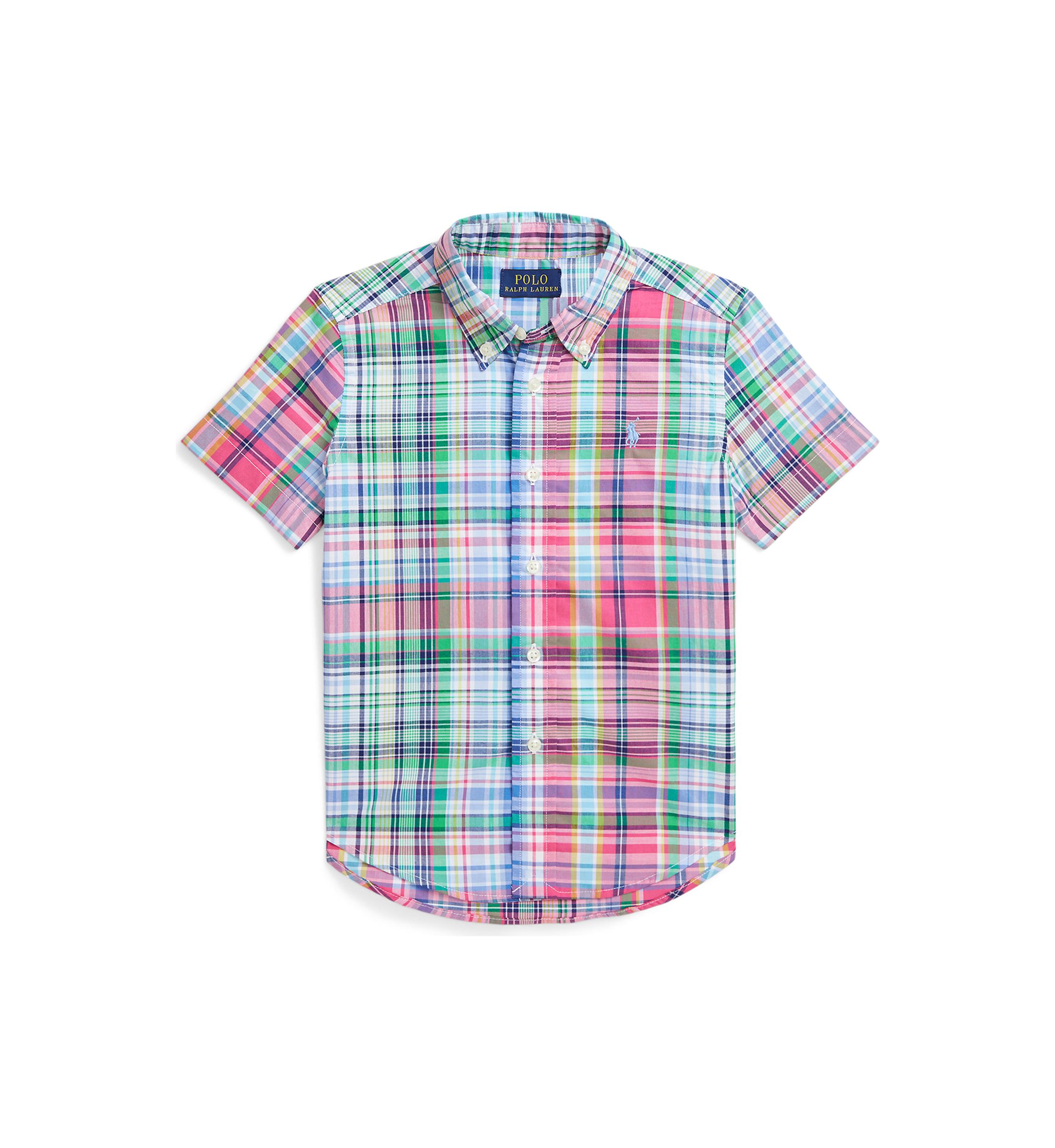 Boys 2-7 Plaid Cotton Poplin Short-Sleeve Shirt