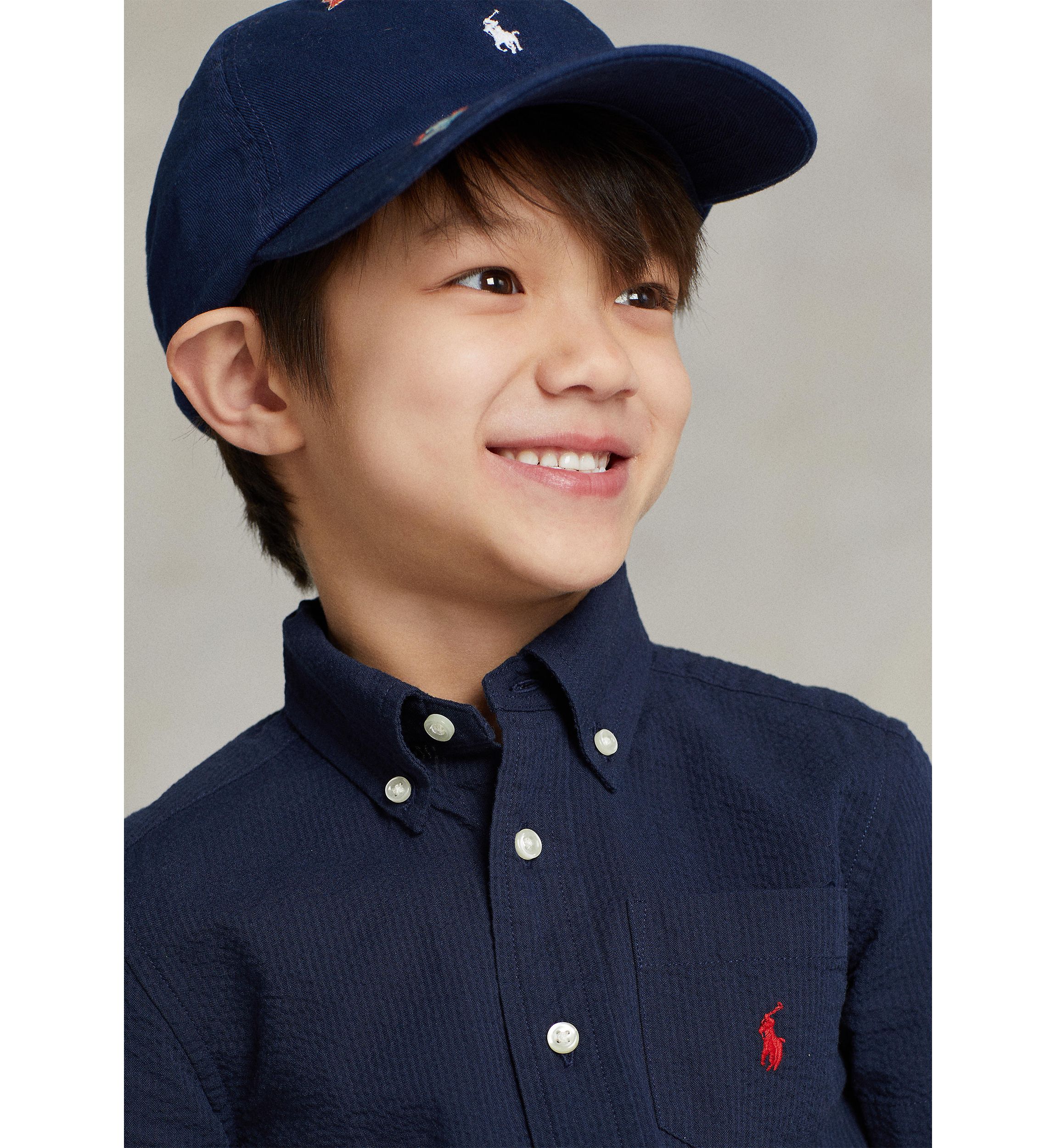 Boys 2-7 Cotton Seersucker Short Sleeve Shirt