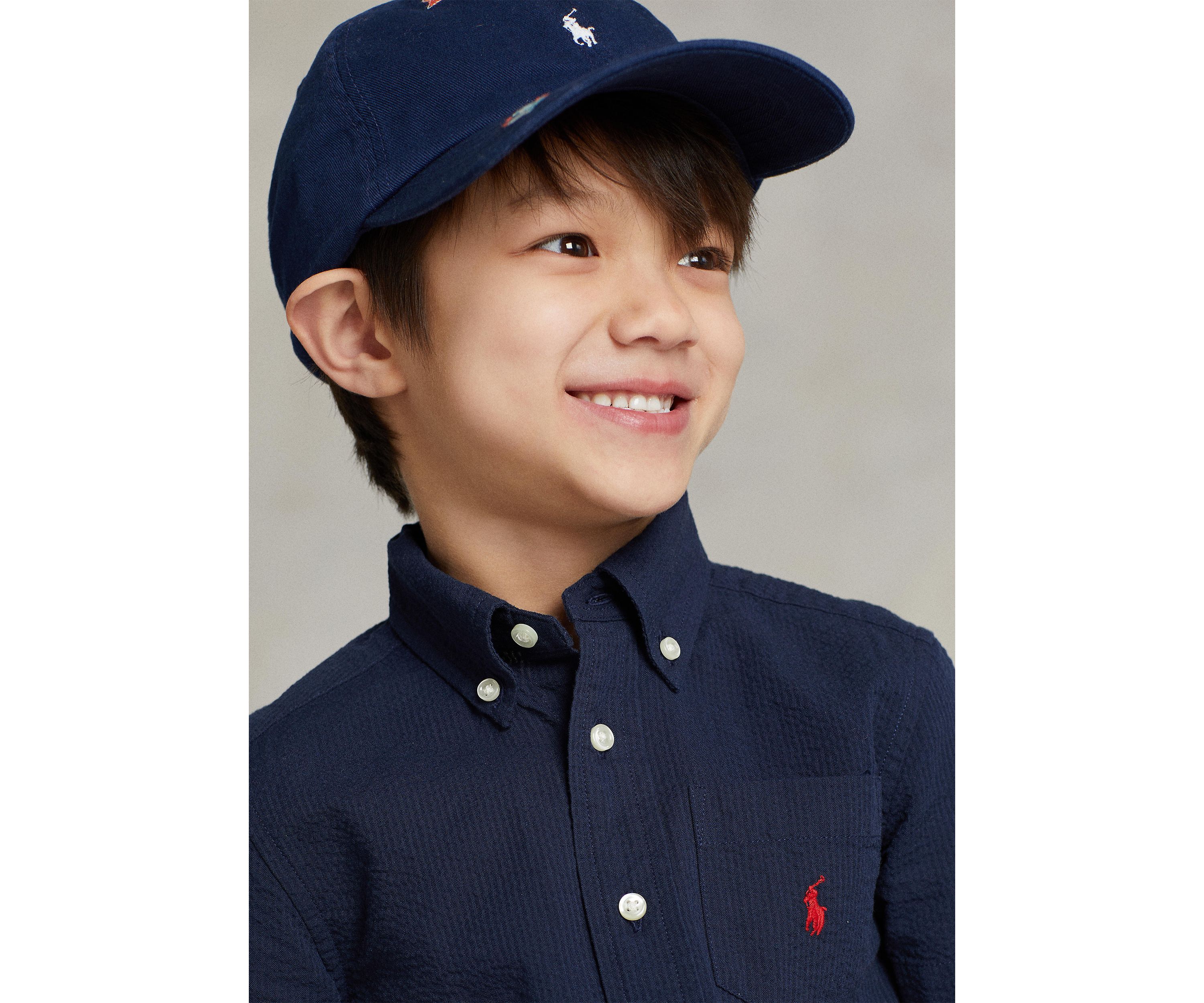 Boys 2-7 Cotton Seersucker Short Sleeve Shirt