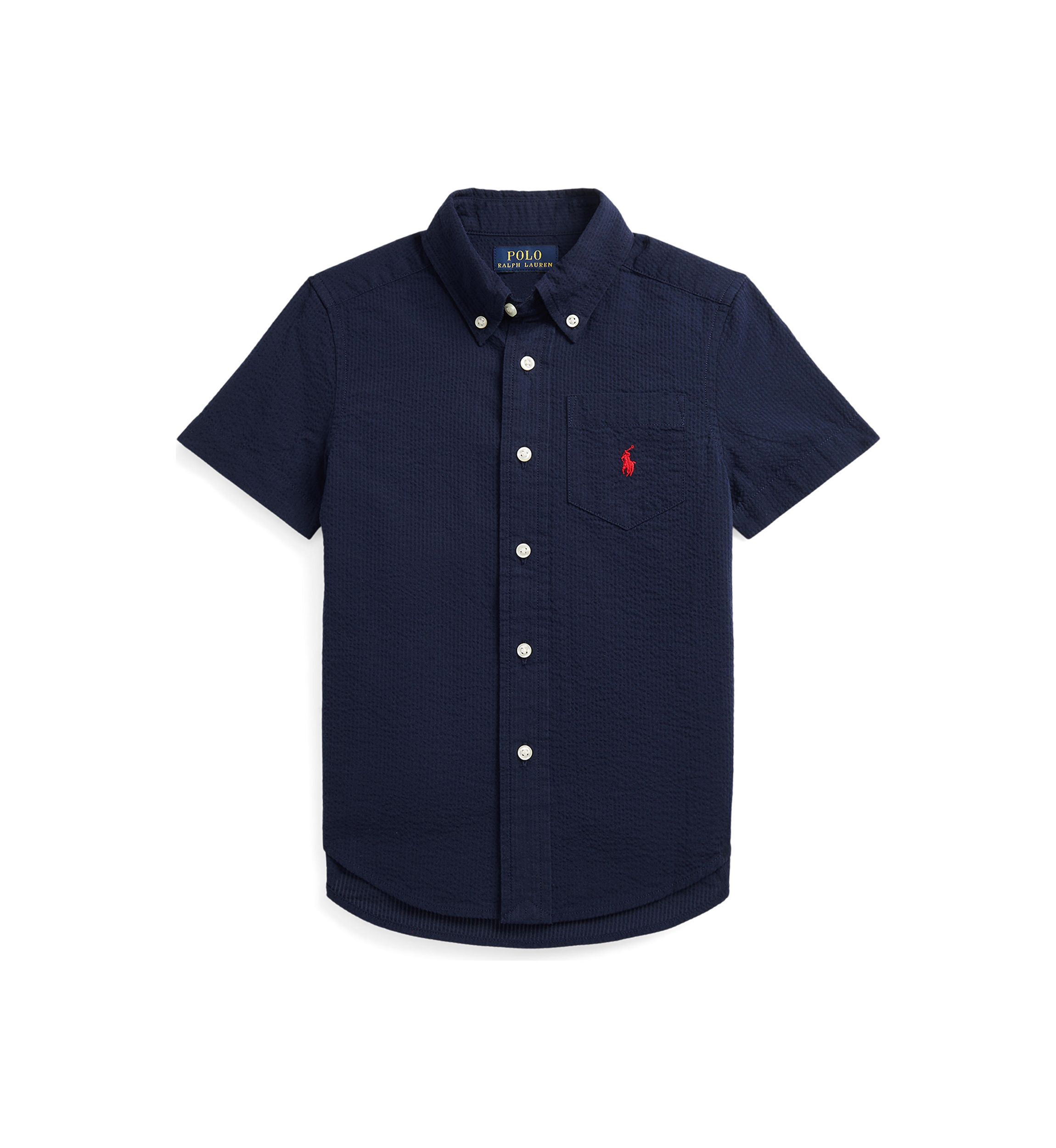 Boys 2-7 Cotton Seersucker Short Sleeve Shirt