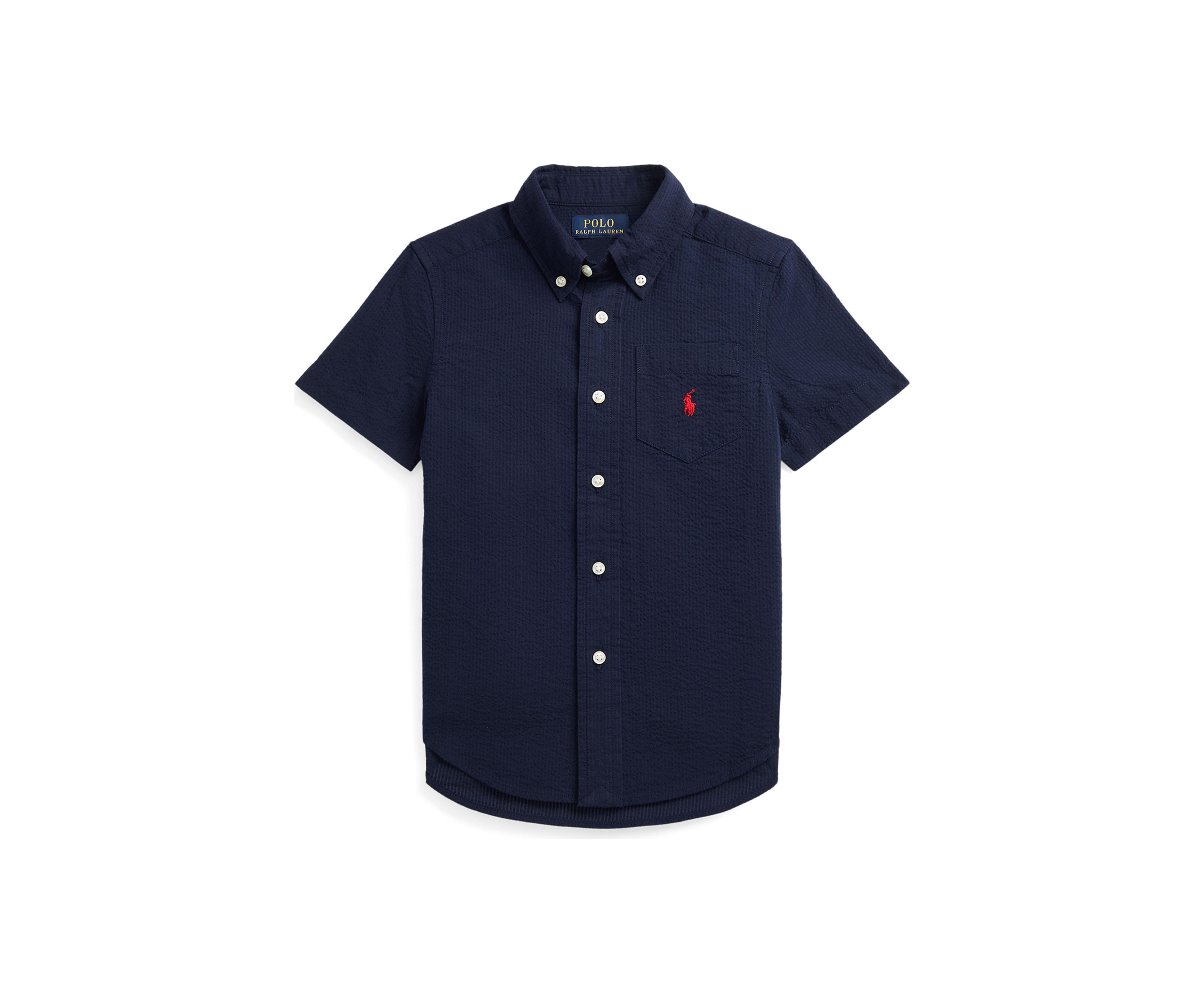 Boys 2-7 Cotton Seersucker Short Sleeve Shirt