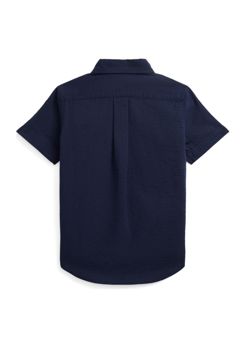 Boys 2-7 Cotton Seersucker Short Sleeve Shirt
