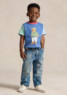 Ralph Lauren Childrenswear Boys 2-7 Polo Bear Color-Blocked Cotton T-Shirt -  0196231590288