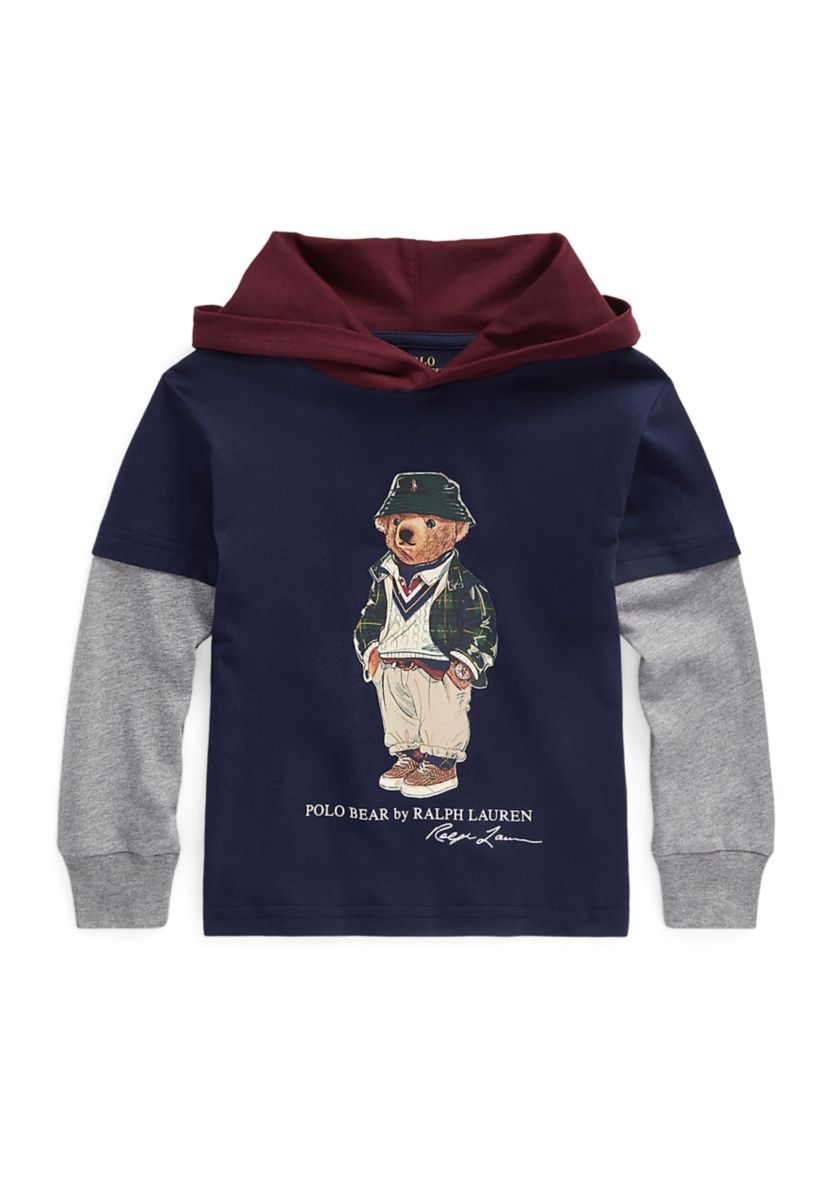 Boys 2-7 Polo Bear Hooded Cotton Jersey T-Shirt