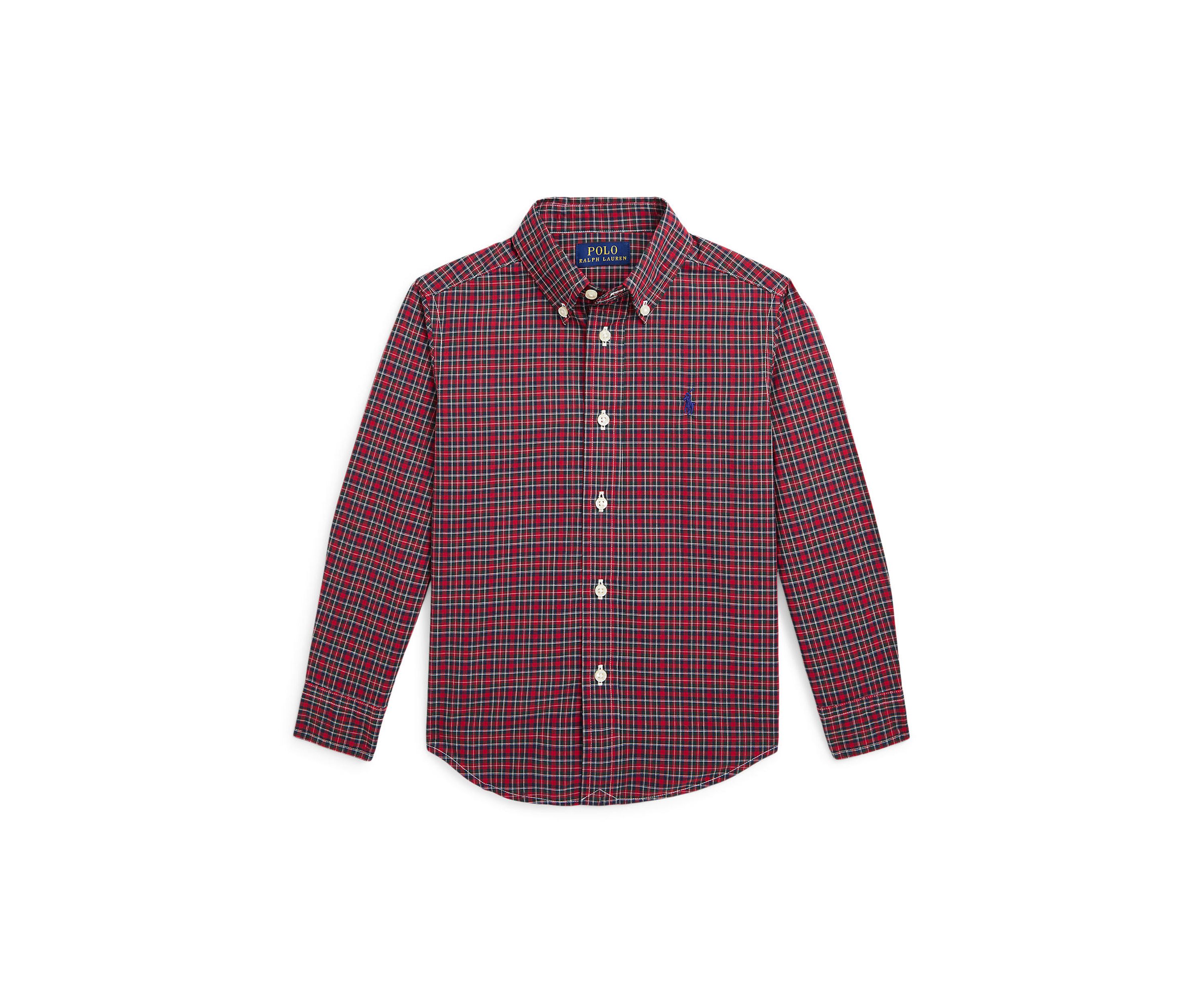 Boys 2-7 Plaid Cotton Poplin Shirt
