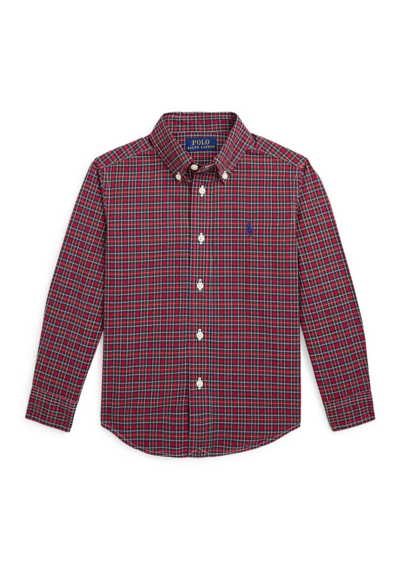 Boys 2-7 Plaid Cotton Poplin Shirt