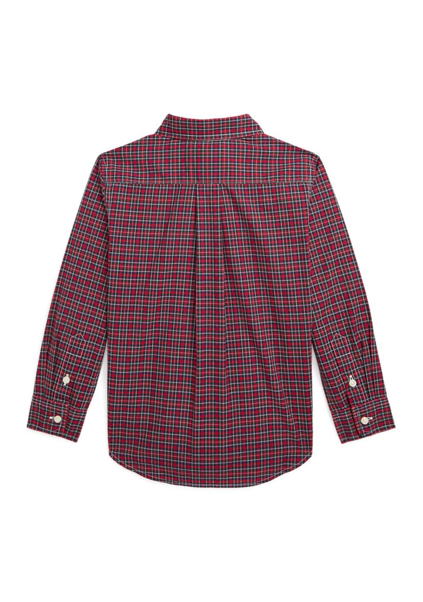 Boys 2-7 Plaid Cotton Poplin Shirt