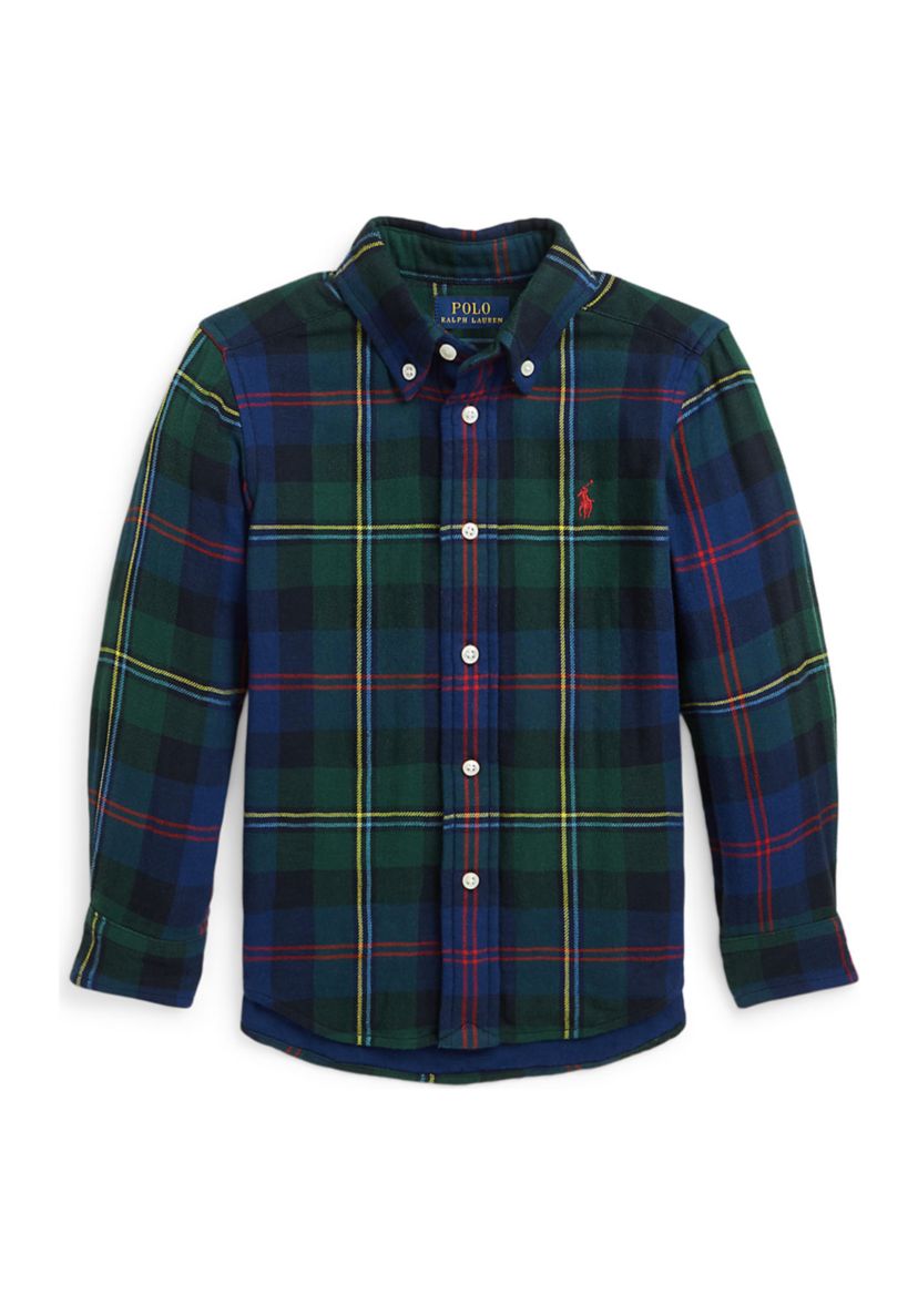 Boys 2-7 Buffalo Check Double Faced Cotton Shirt