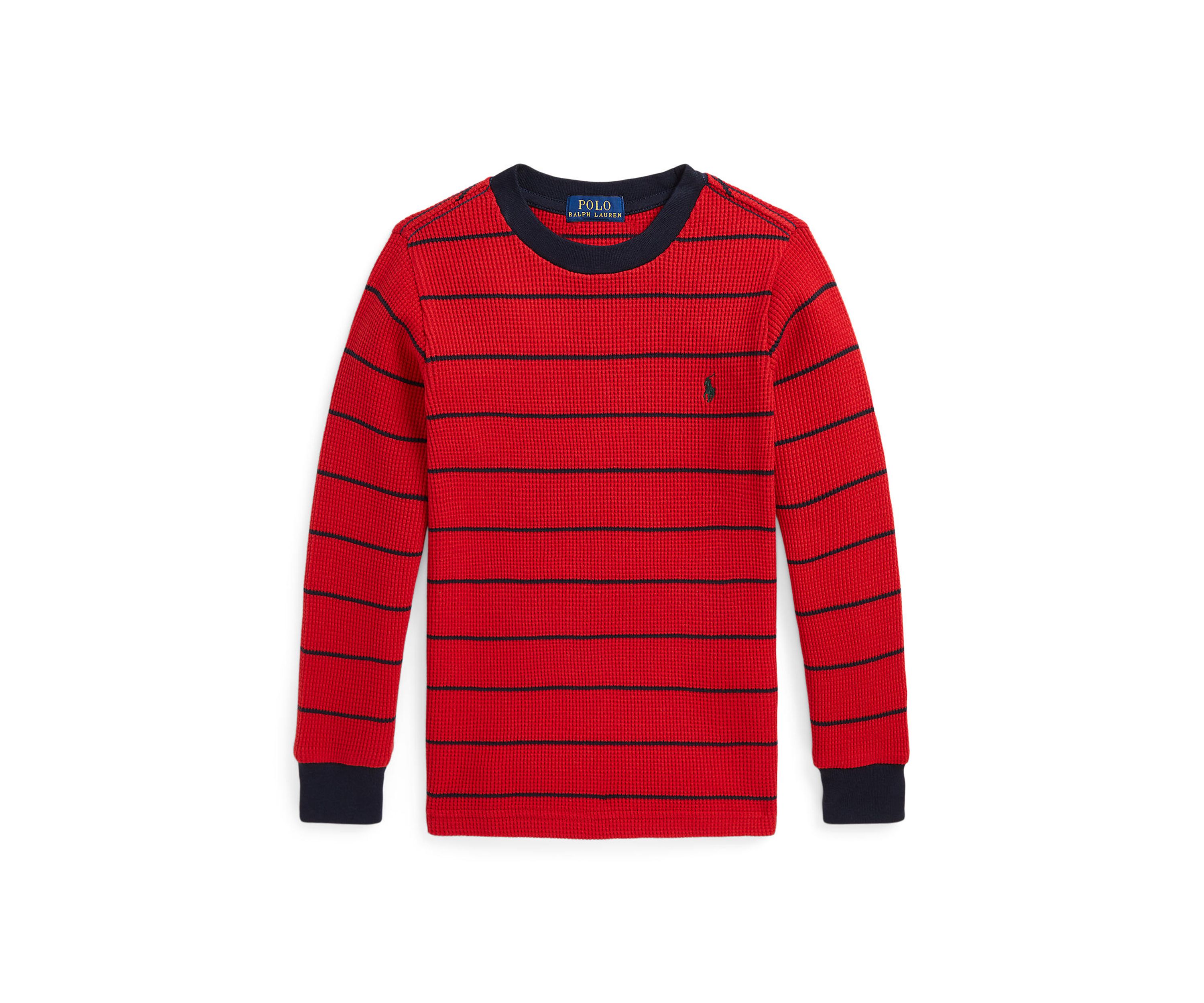 Boys 2-7 Striped Waffle Cotton Long Sleeve T-Shirt