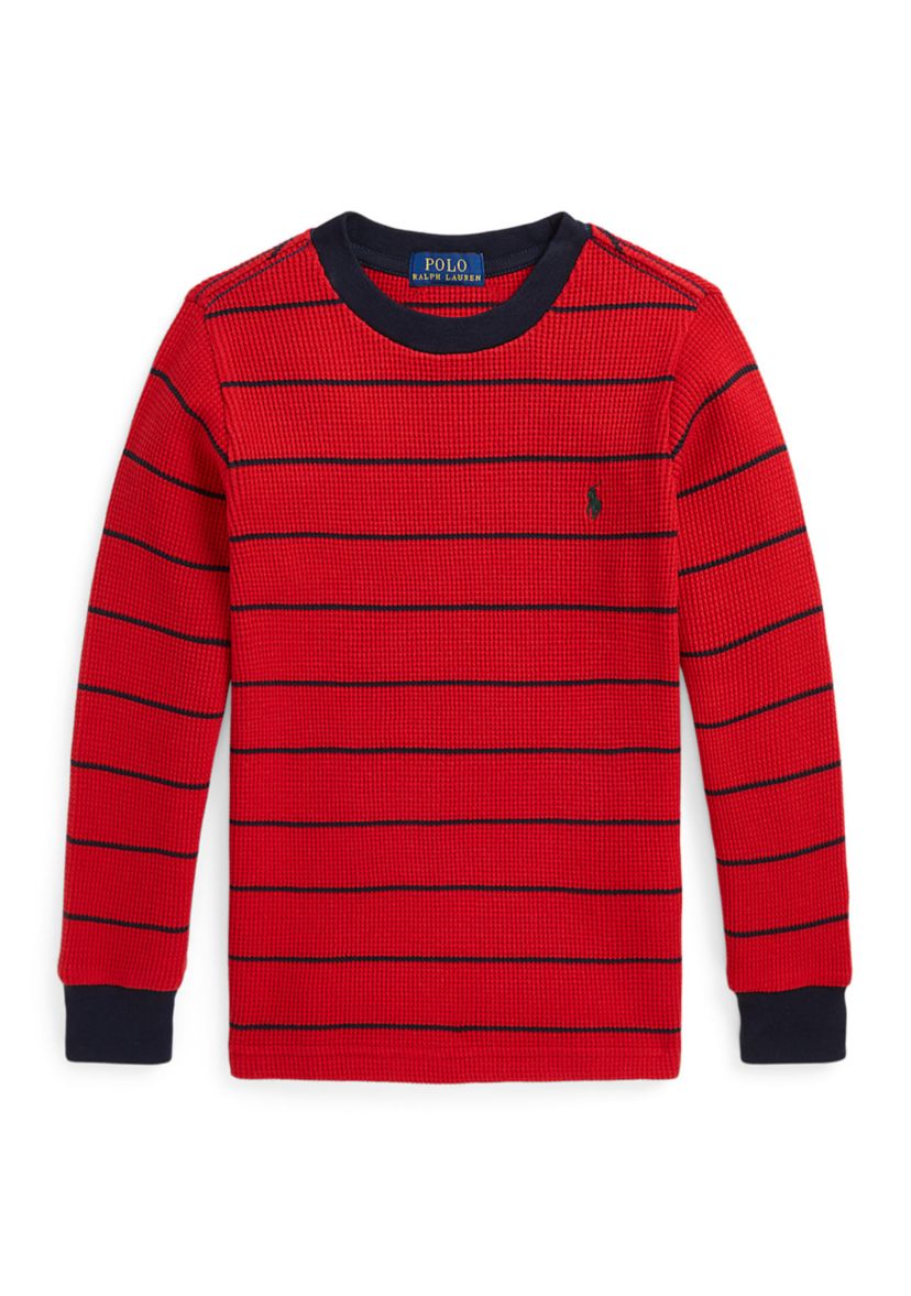 Boys 2-7 Striped Waffle Cotton Long Sleeve T-Shirt