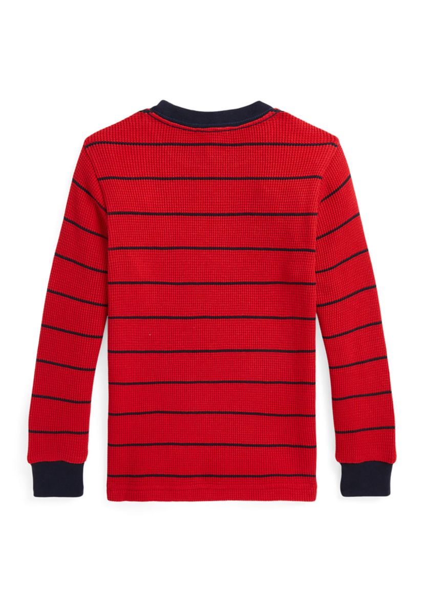 Boys 2-7 Striped Waffle Cotton Long Sleeve T-Shirt