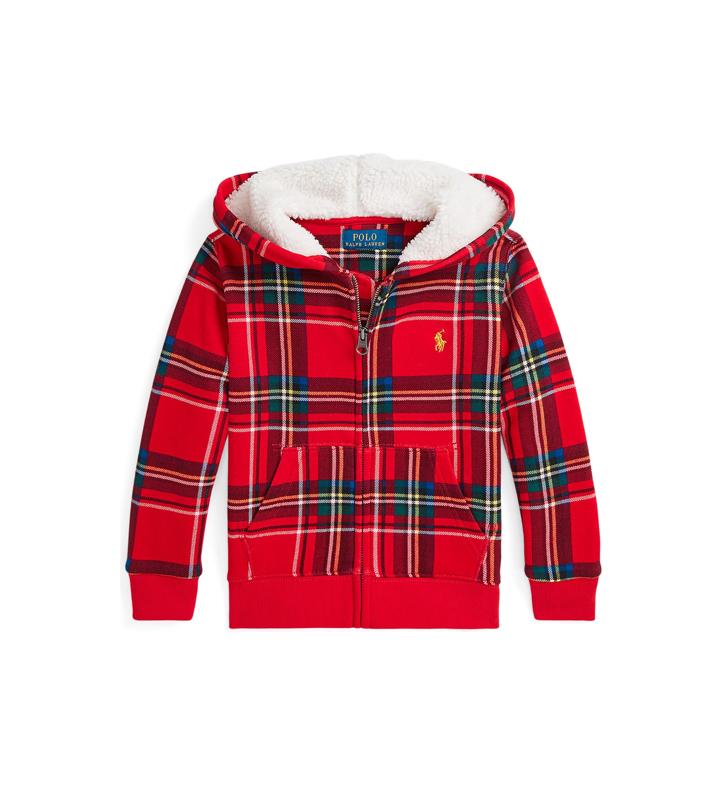 Boys 2-7 Plaid Fleece Full Zip Hoodie