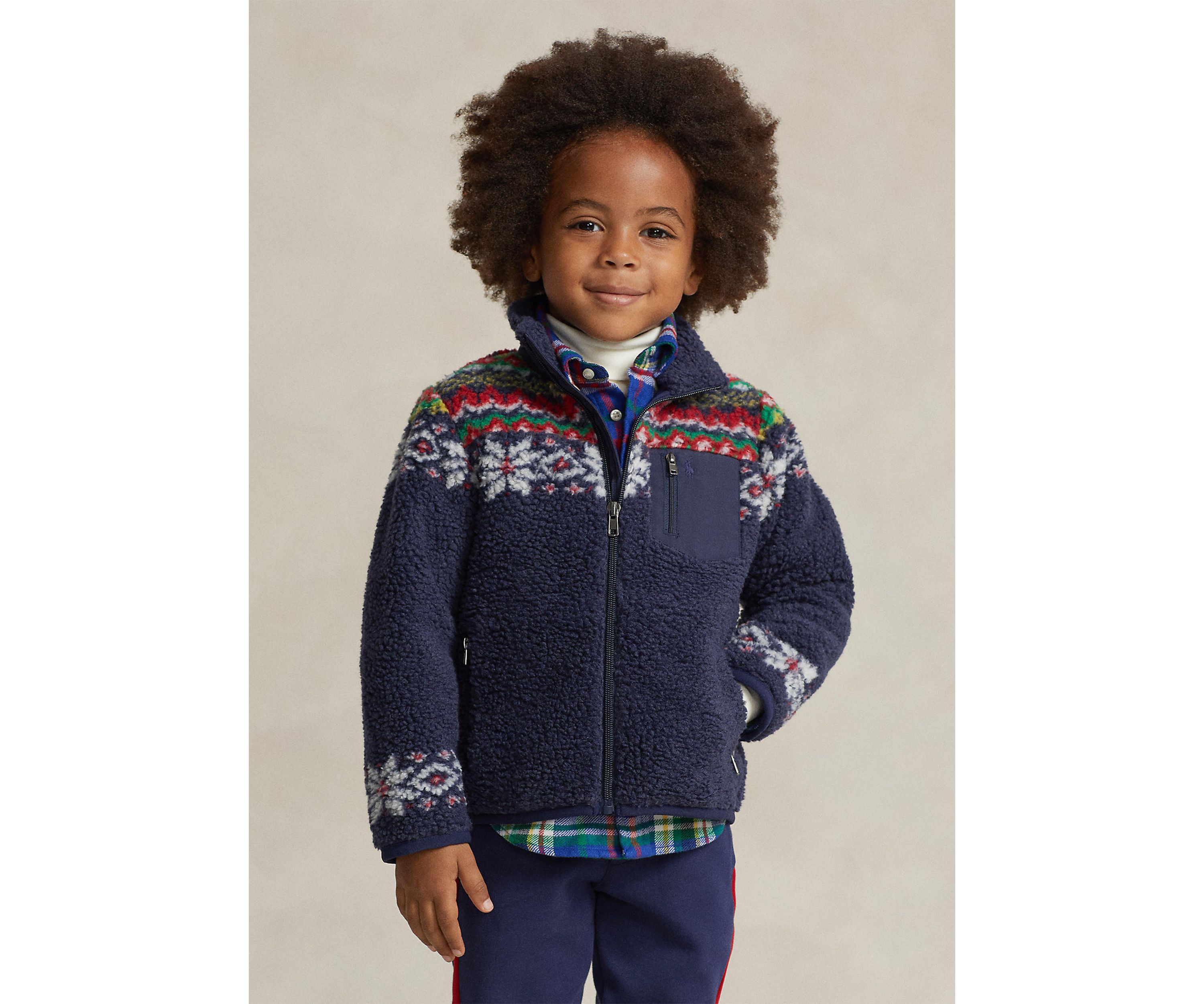 Boys 2-7 Fair Isle Teddy Fleece Jacket