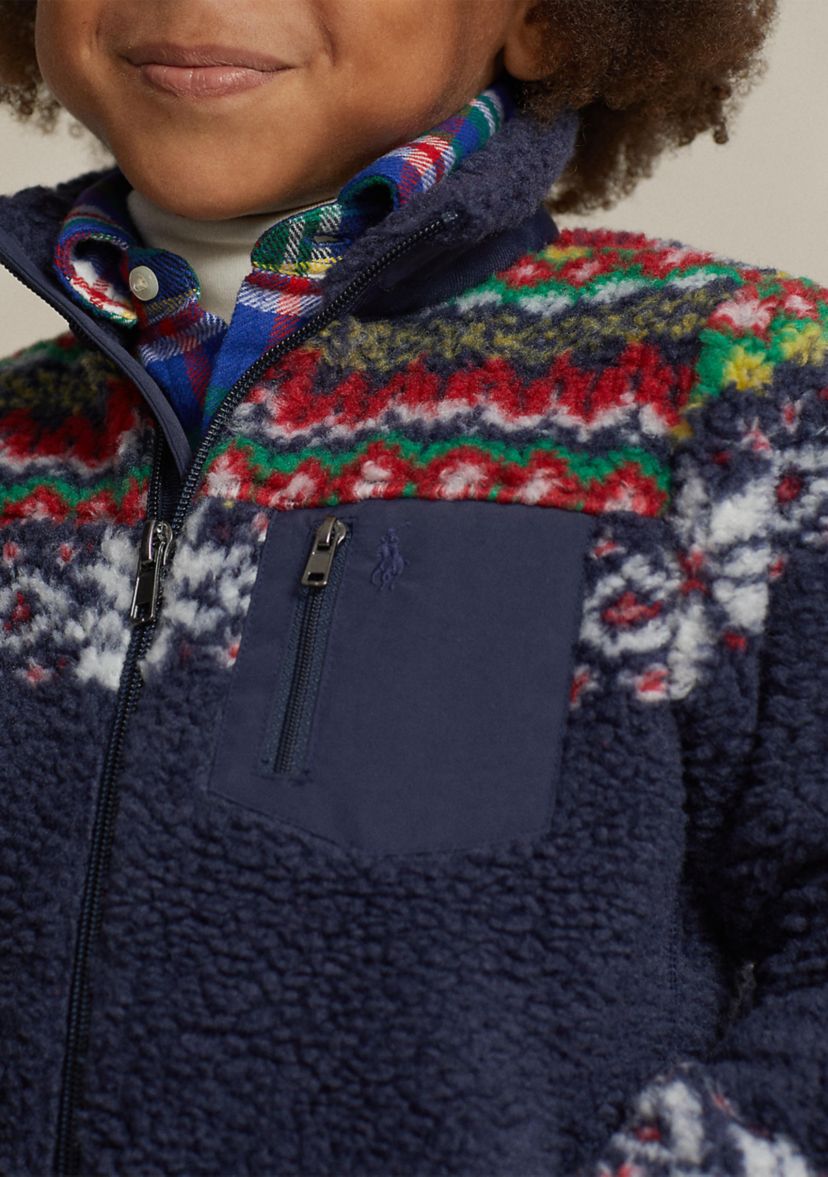 Boys 2-7 Fair Isle Teddy Fleece Jacket