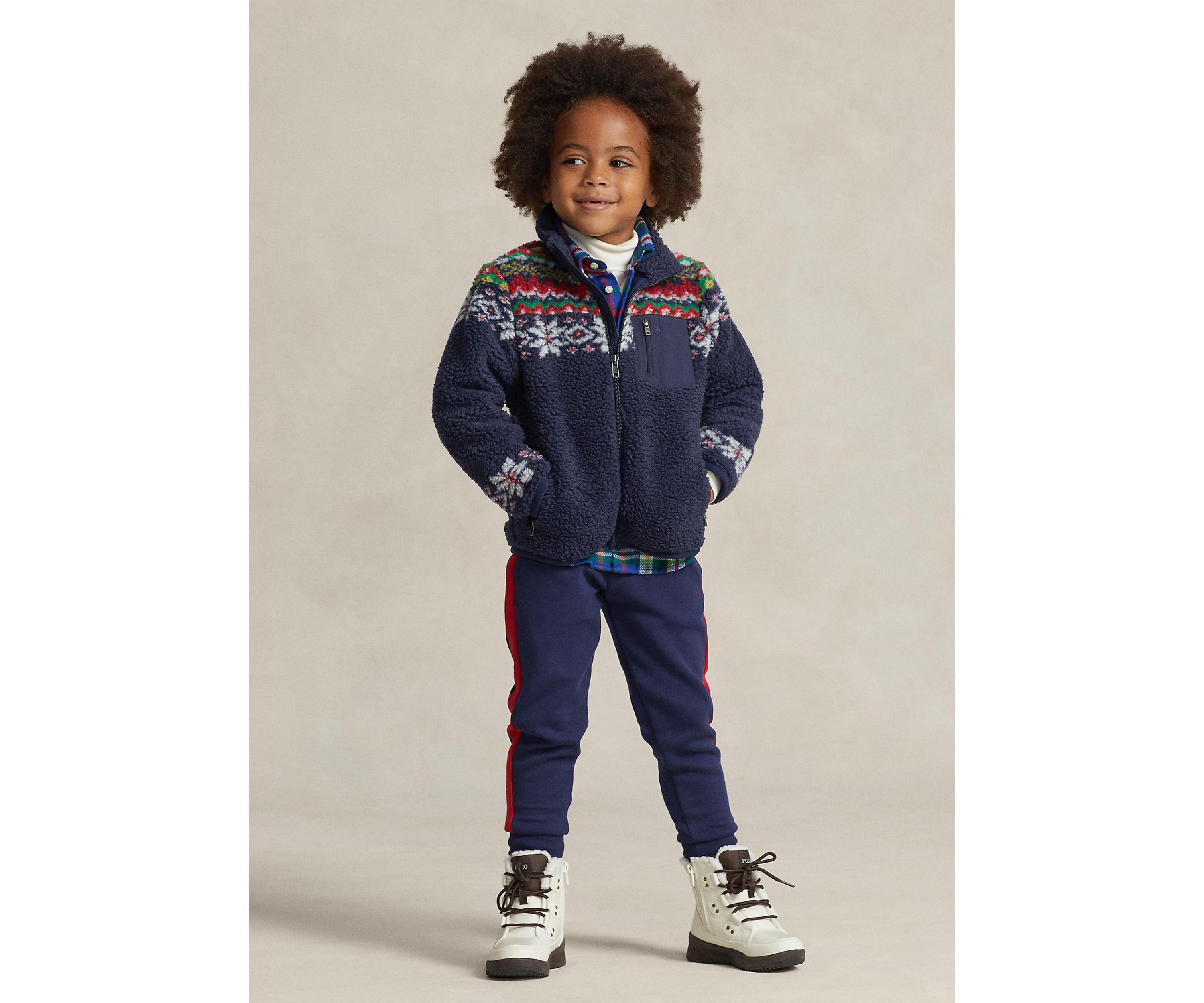 Boys 2-7 Fair Isle Teddy Fleece Jacket