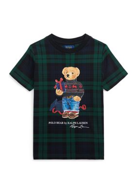 Ralph Lauren Childrenswear Boys 2-7 Polo Bear Plaid Cotton Jersey T-Shirt