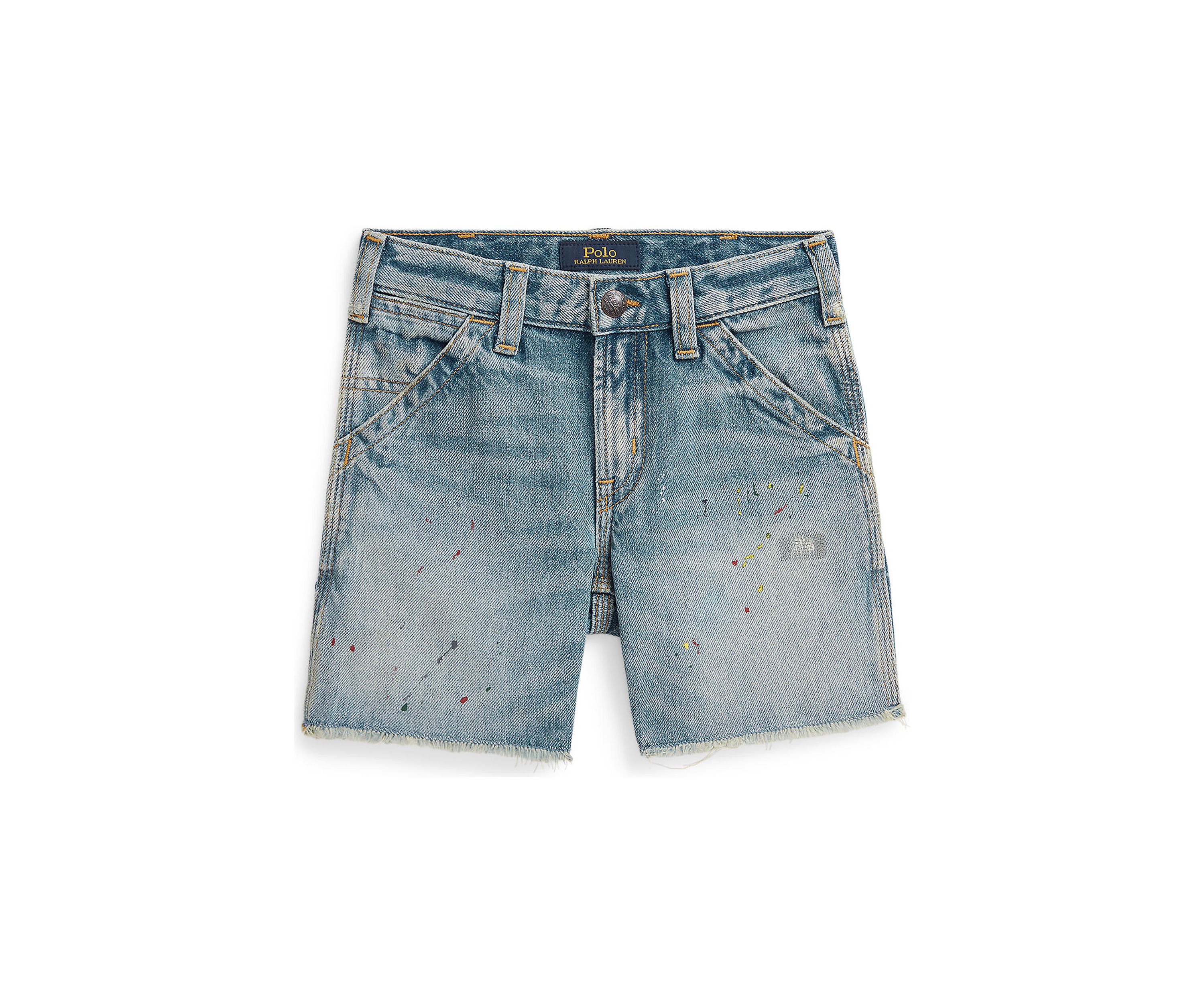 Boys 2-7 Paint-Print Denim Carpenter Shorts