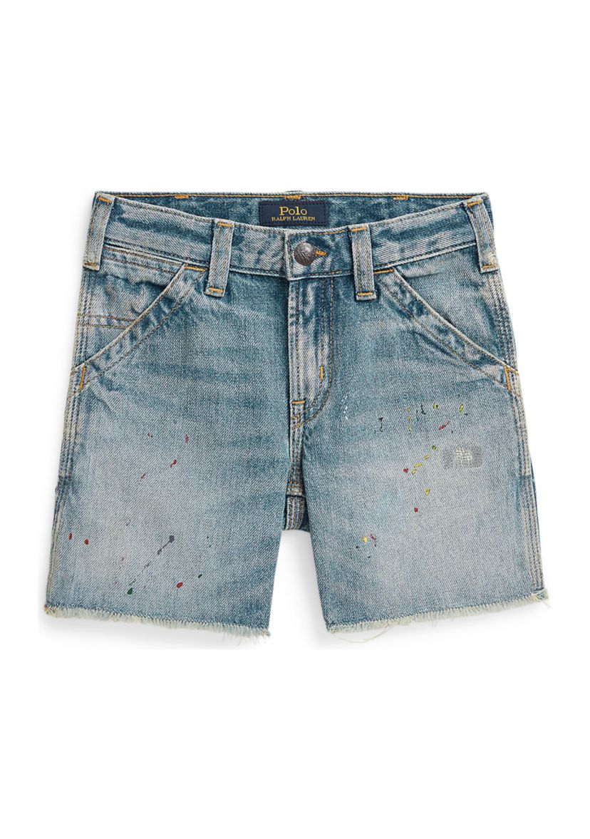 Boys 2-7 Paint-Print Denim Carpenter Shorts