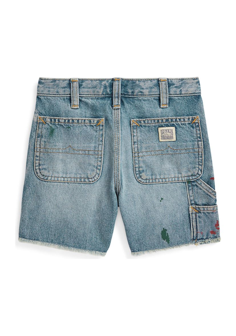 Boys 2-7 Paint-Print Denim Carpenter Shorts