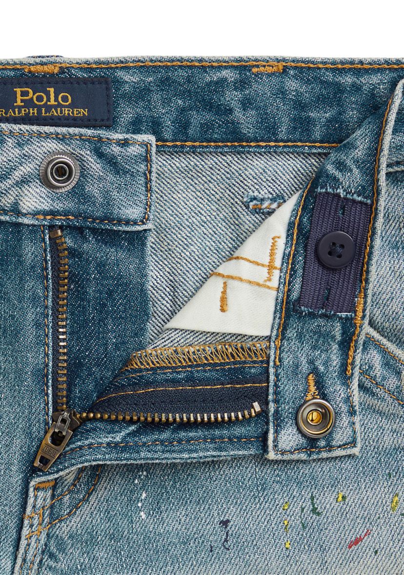 Boys 2-7 Paint-Print Denim Carpenter Shorts