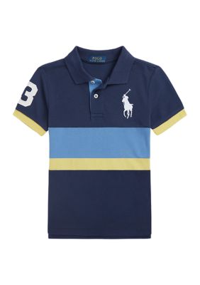 Ralph Lauren Childrenswear Boys 2-7 Big Pony Cotton Mesh Polo Shirt, Navy Blue, 3 -  0196231597652