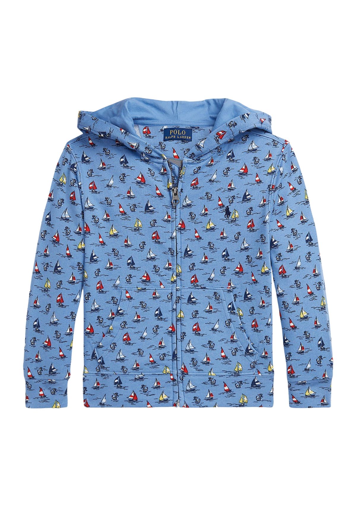 Boys 2-7 Sailboat Print Spa Terry Full Zip Hoodie