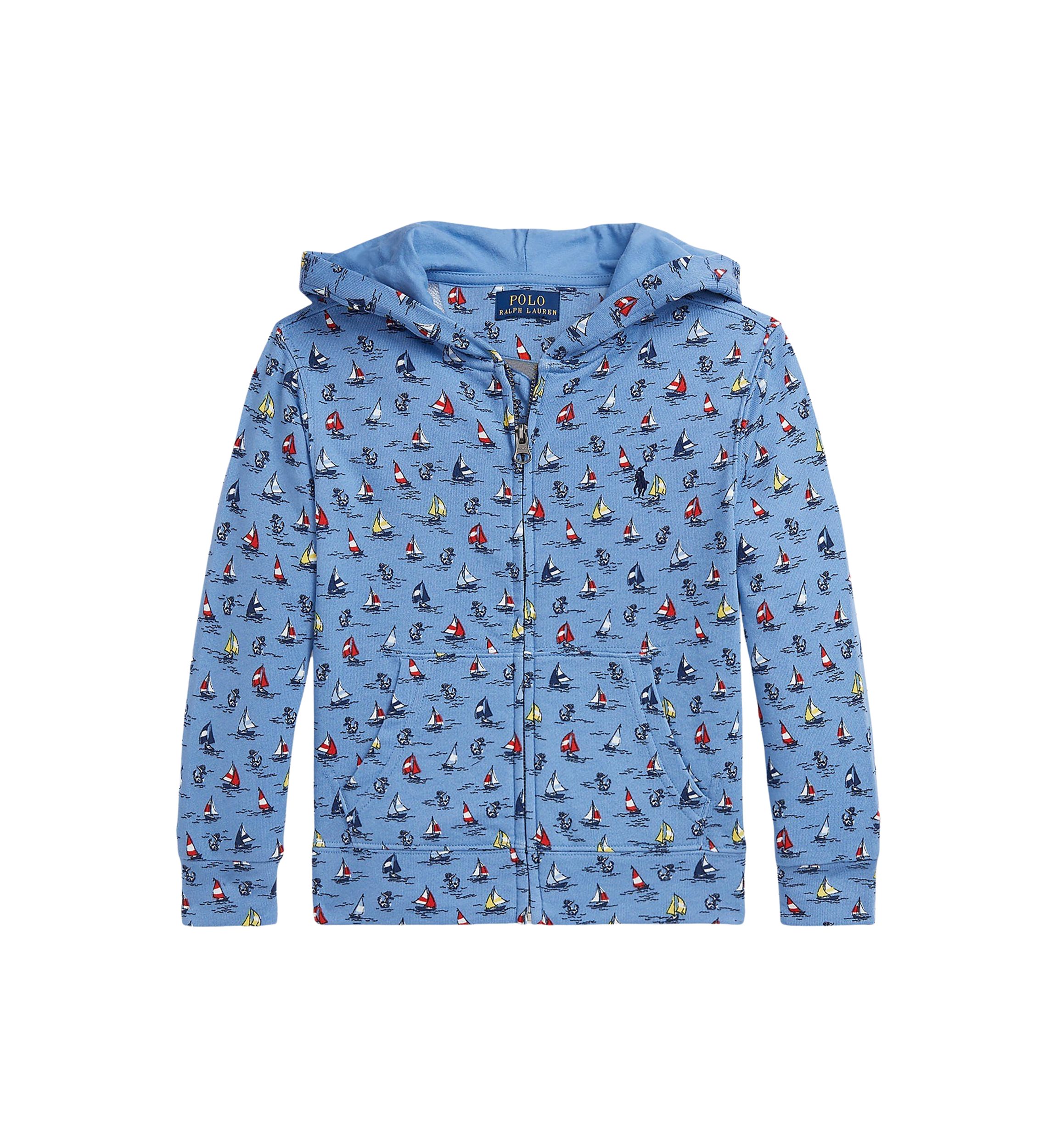 Boys 2-7 Sailboat Print Spa Terry Full Zip Hoodie