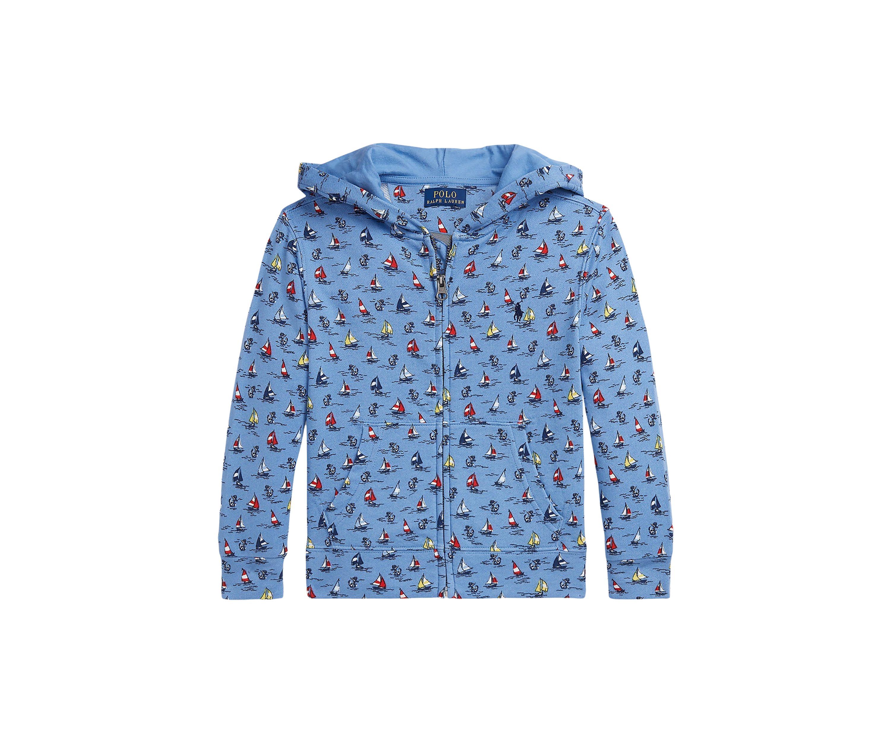 Boys 2-7 Sailboat Print Spa Terry Full Zip Hoodie